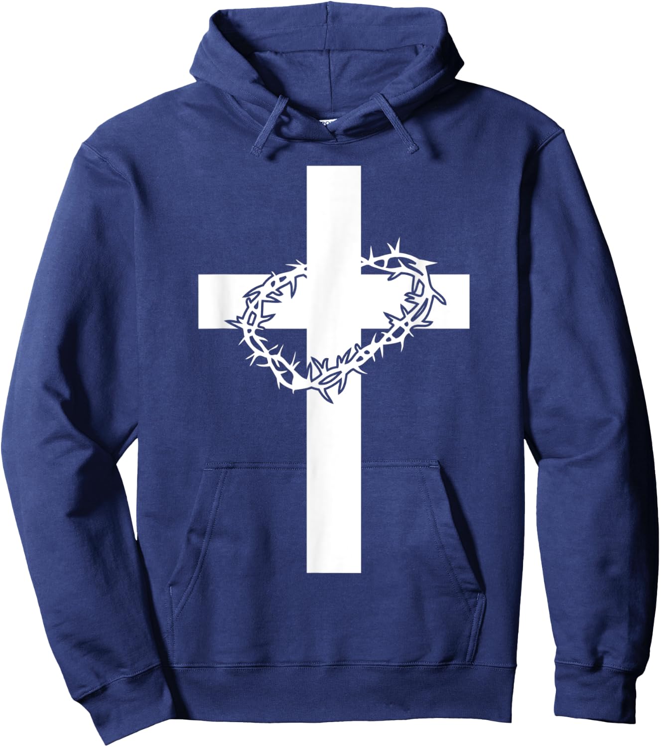 Cross Crown Of Thorns Jesus Christ Martyr Christianity Hoodie - Hoodie | Navy