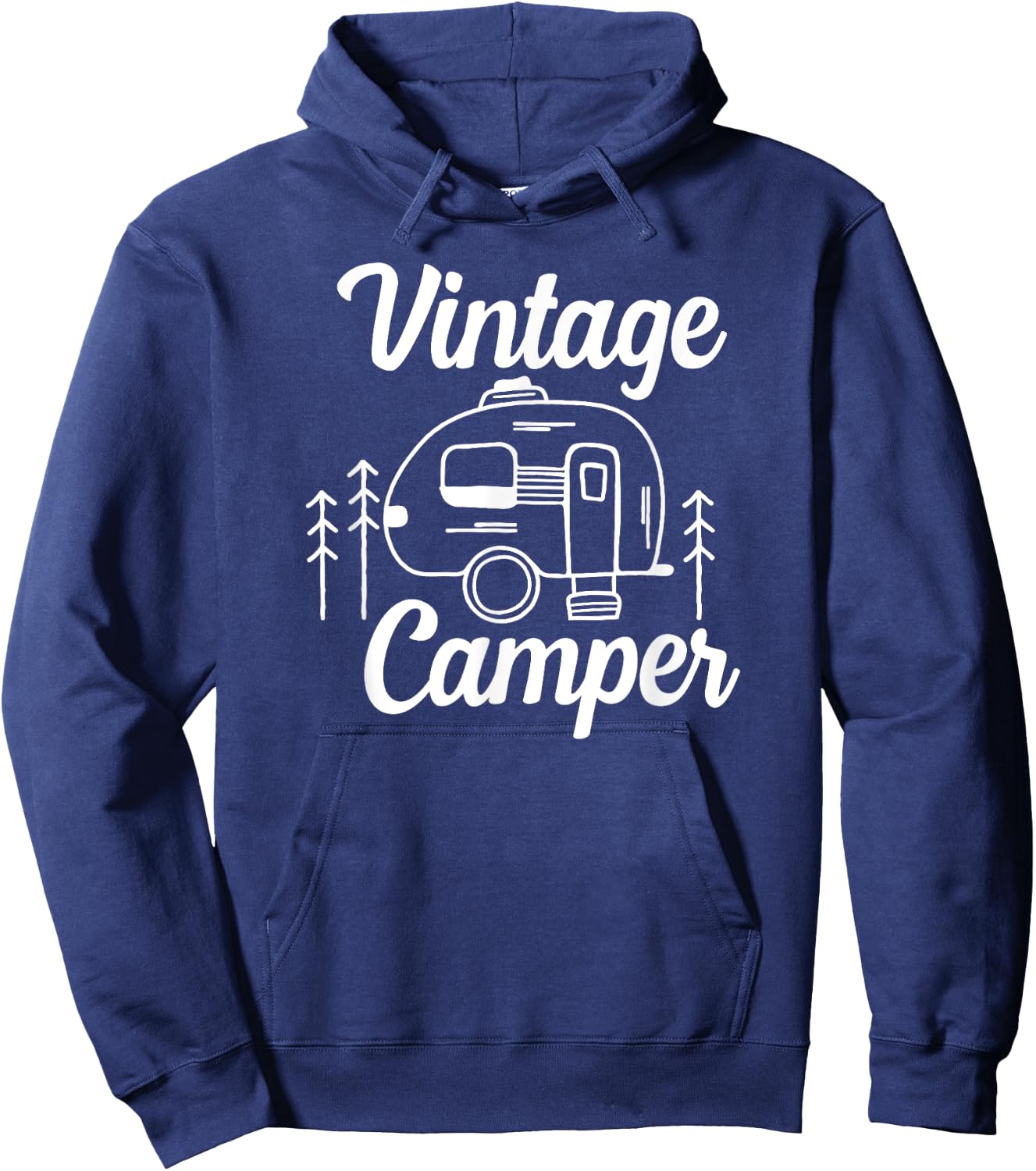 Vintage Camper - Funny Old People Design - Camping Theme Hoodie - Hoodie | Navy