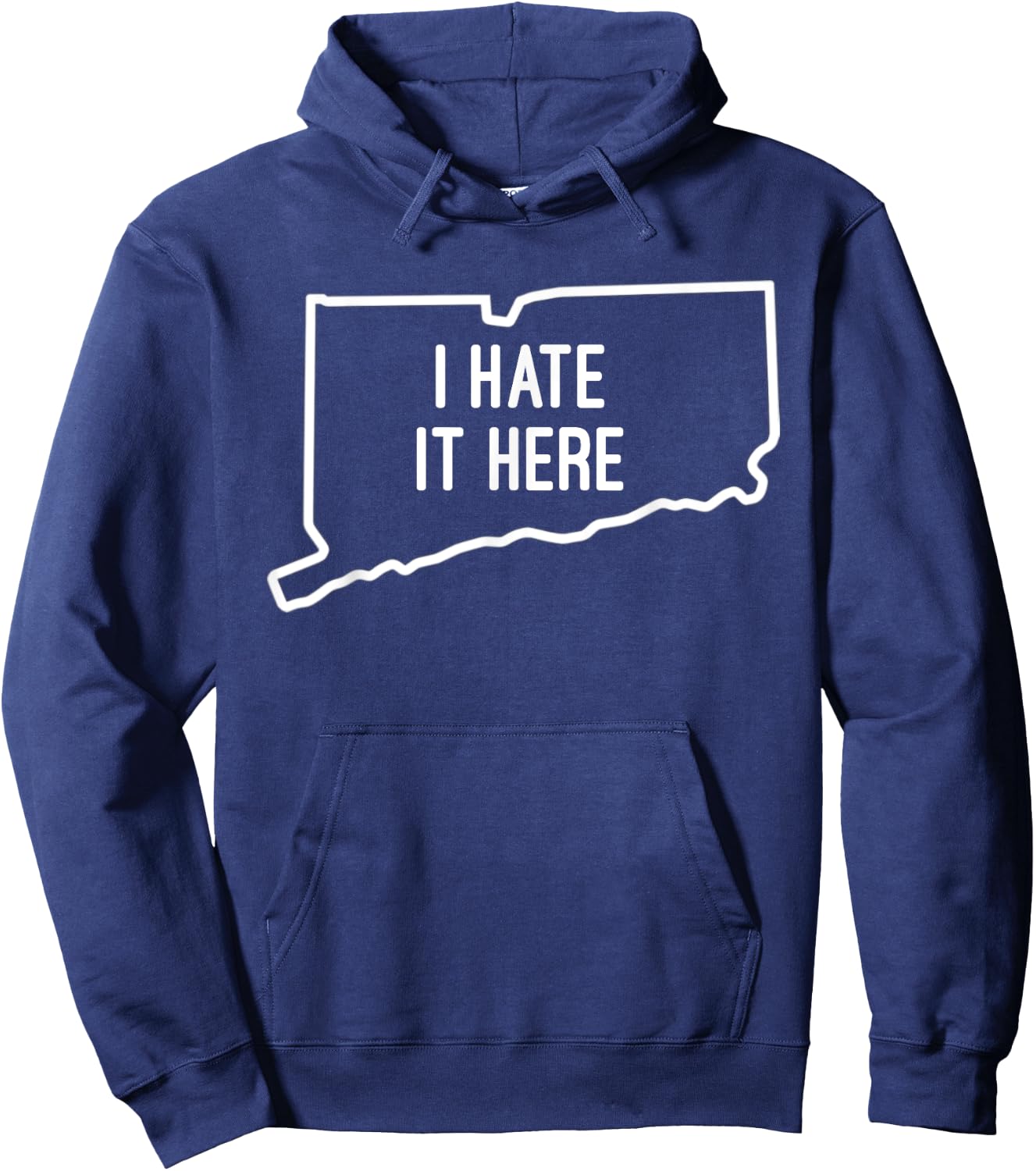 I Hate It Here Connecticut State CT Funny Joke Hoodie - Hoodie | Navy