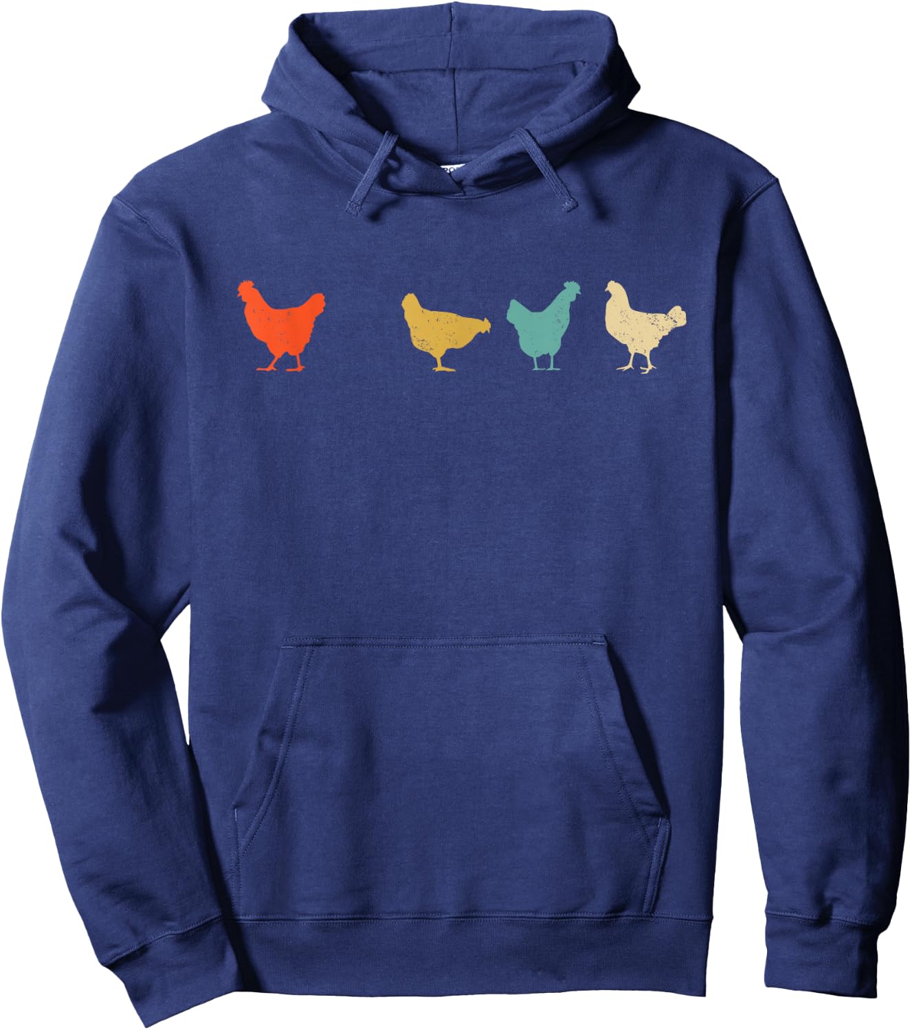 Vintage Chickens Funny Cute Farm Pet Owner Gift Men Women Hoodie - Hoodie | Navy