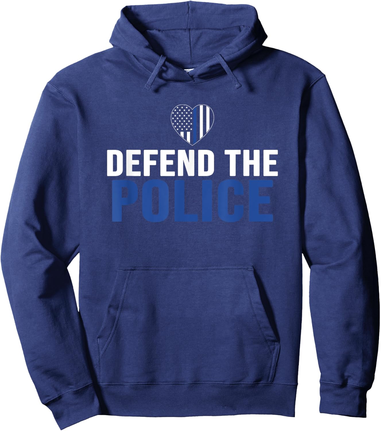 Defend The Police Defund The Media Backs Blue Line USA Flag Hoodie - Hoodie | Navy