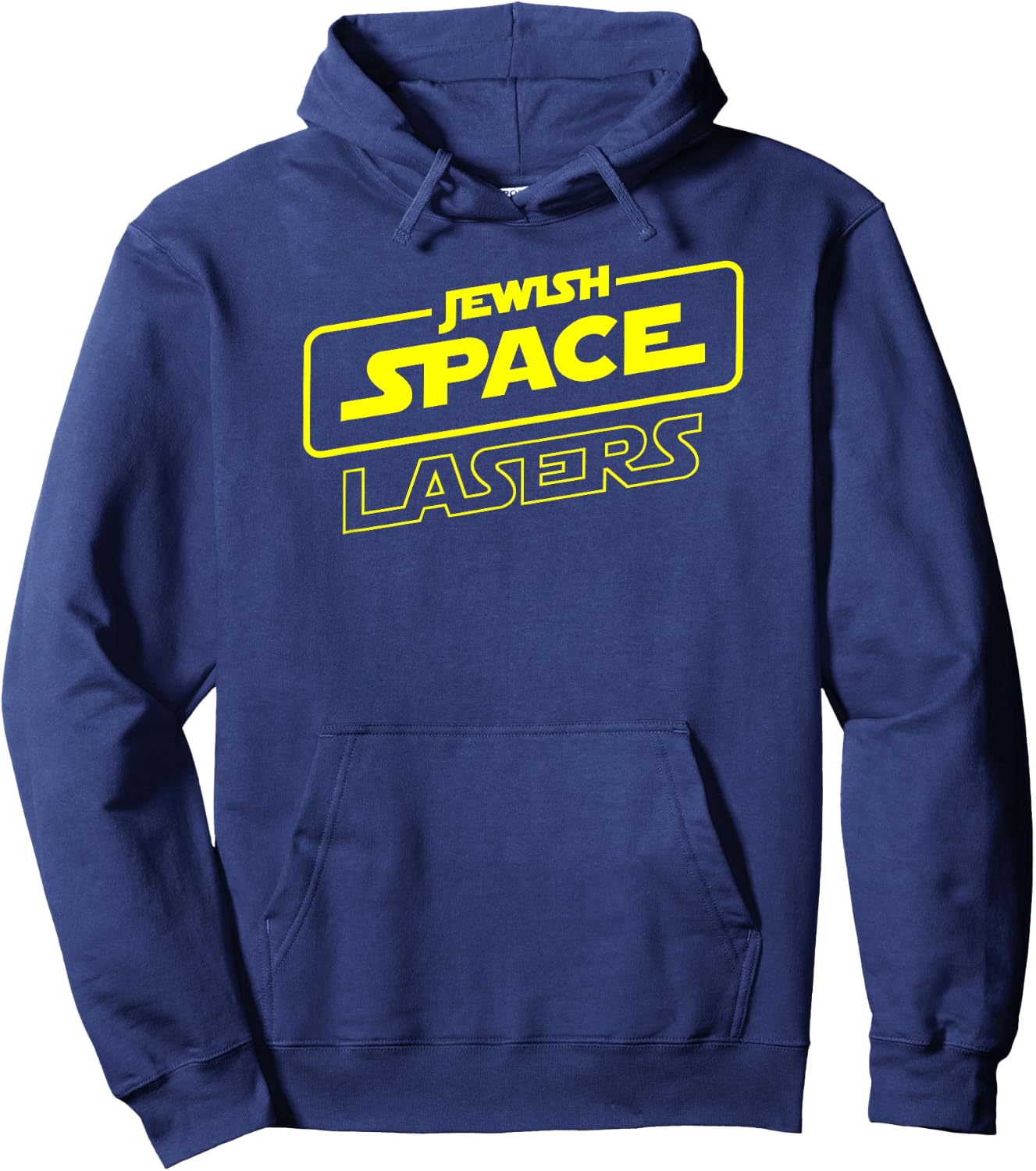 Jewish Space Lasers in Yellow Text -- Sci-fi Themed Design Hoodie - Hoodie | Navy