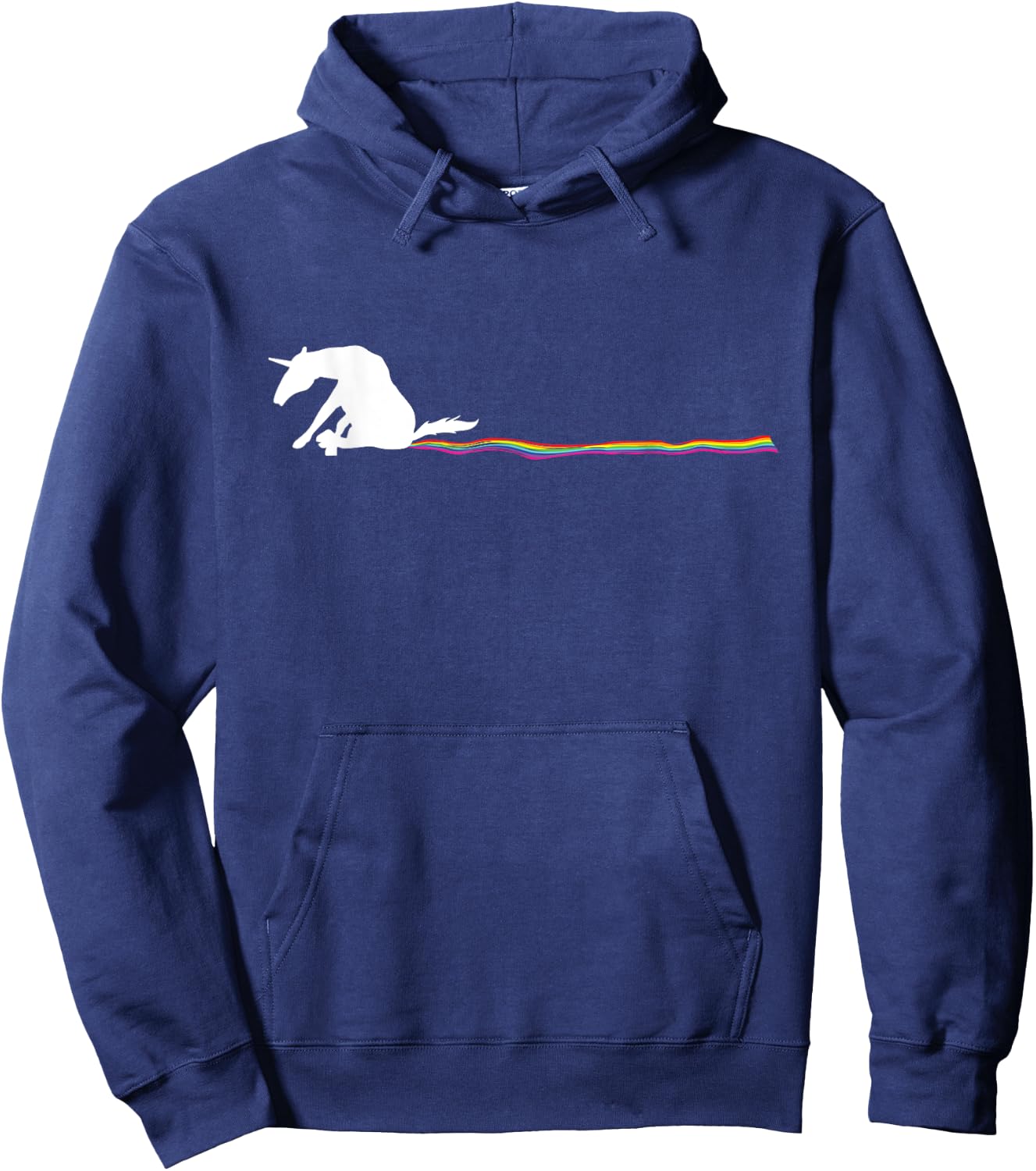 Funny unicorn dog rainbow track Women Hoodie - Hoodie | Navy