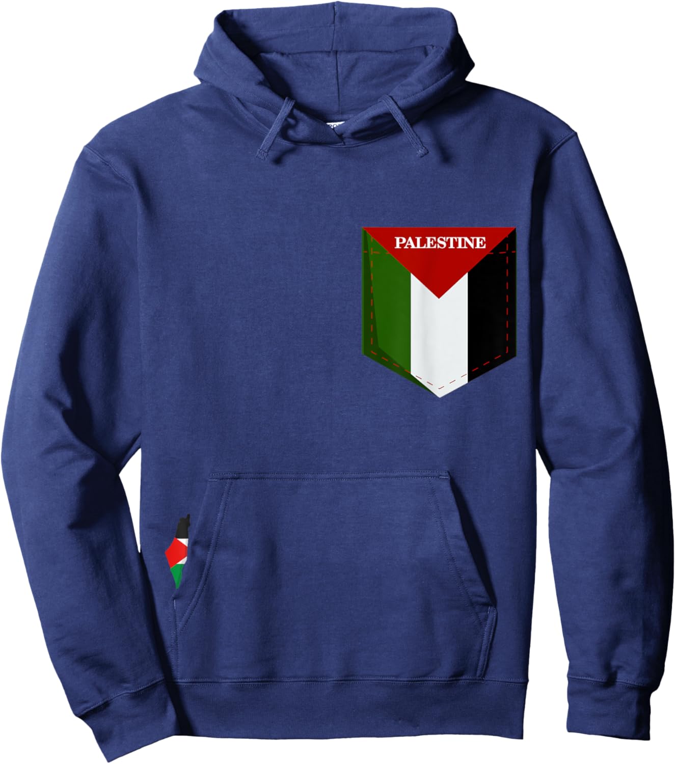 Cool Palestine Flag in the Pocket, I Love Palestine Graphic Hoodie - Hoodie | Navy