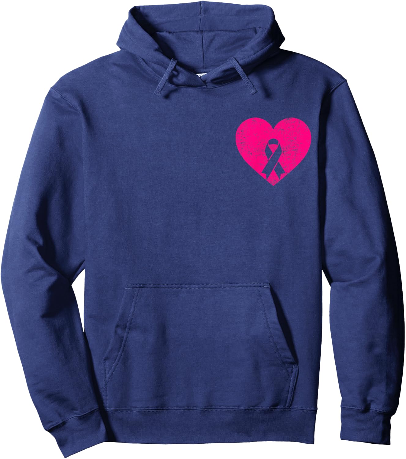 Heart Pink Breast Cancer Awareness Women Warrior Hoodie - Hoodie | Navy