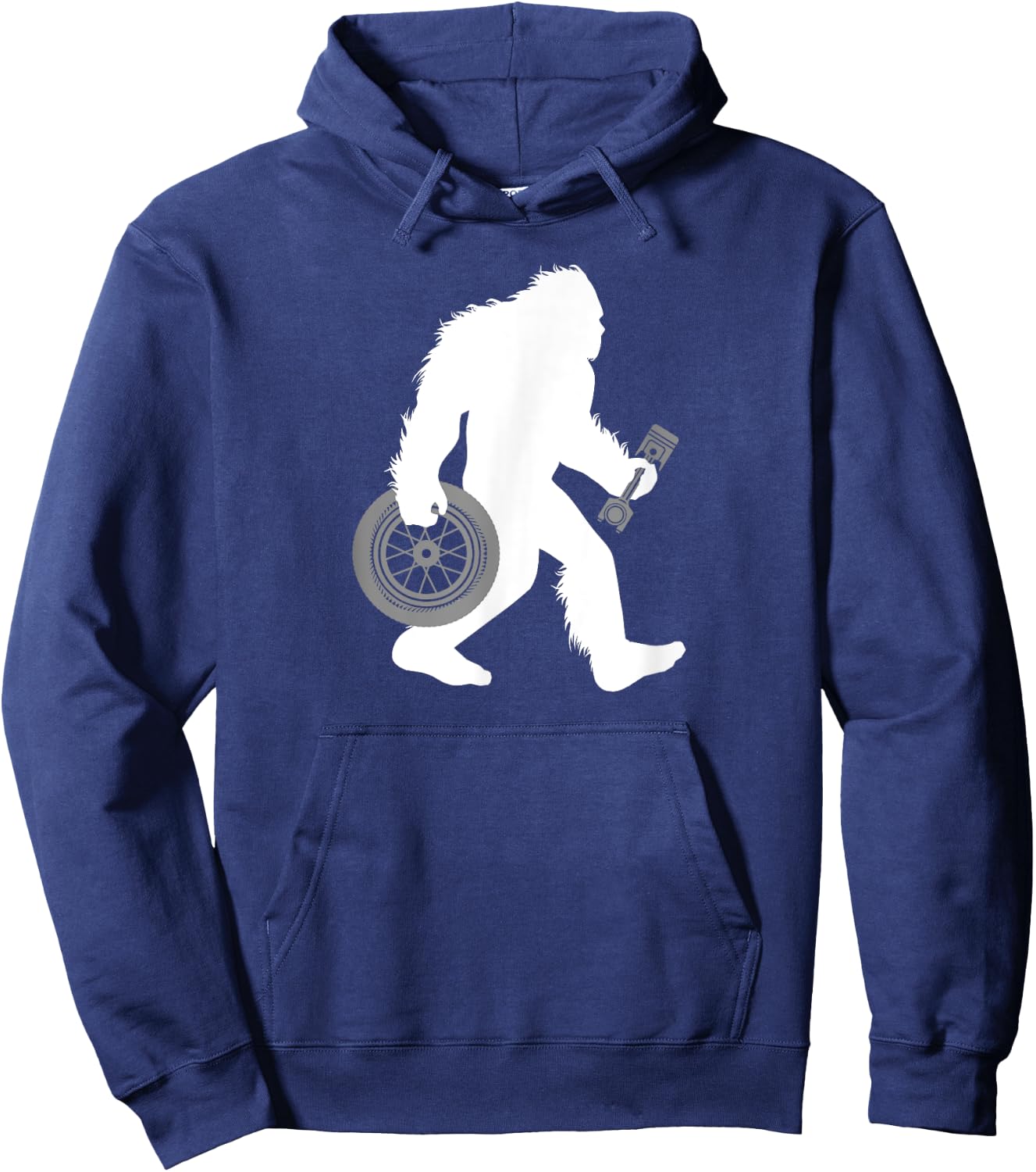 Bigfoot Car Mechanic Sasquatch Tire Technician Cryptid Hoodie - Hoodie | Navy