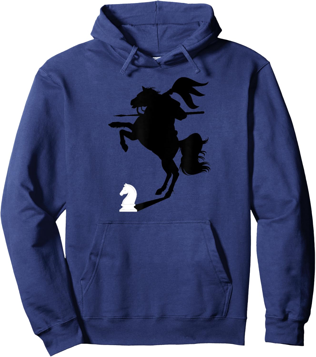 Chess Knight With Shadow of Knight on a Horse Chess Lover Hoodie - Hoodie | Navy