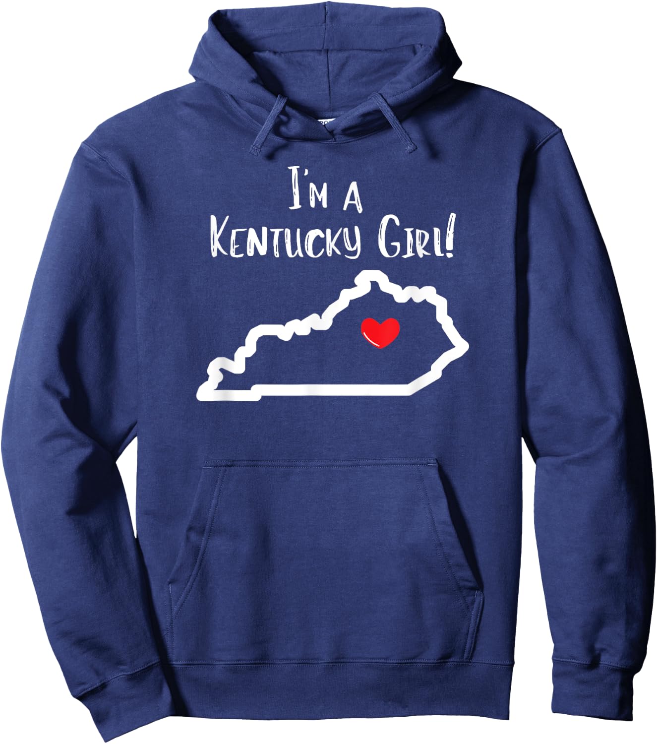 I'm a Kentucky Girl Heart Hoodie - Hoodie | Navy