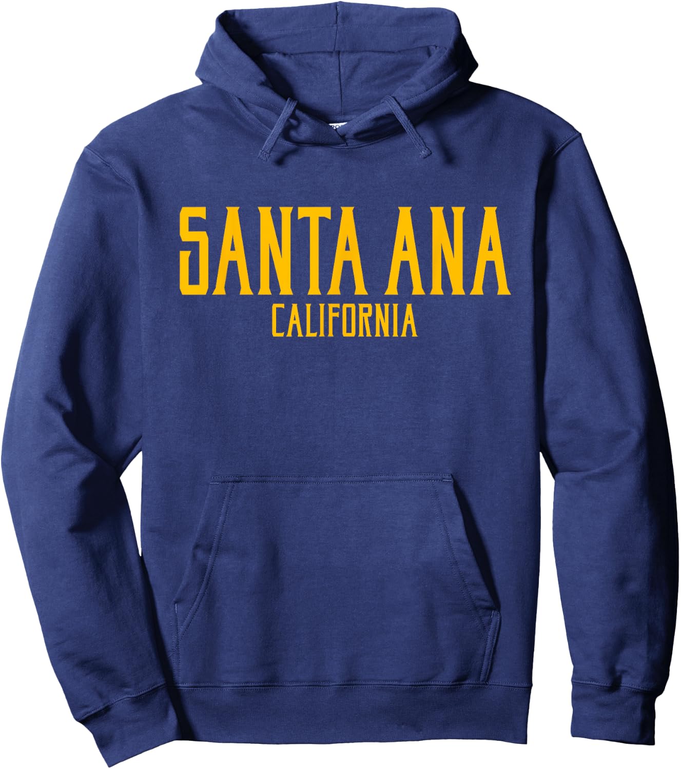 Santa Ana California Text Amber Print Hoodie - Hoodie | Navy