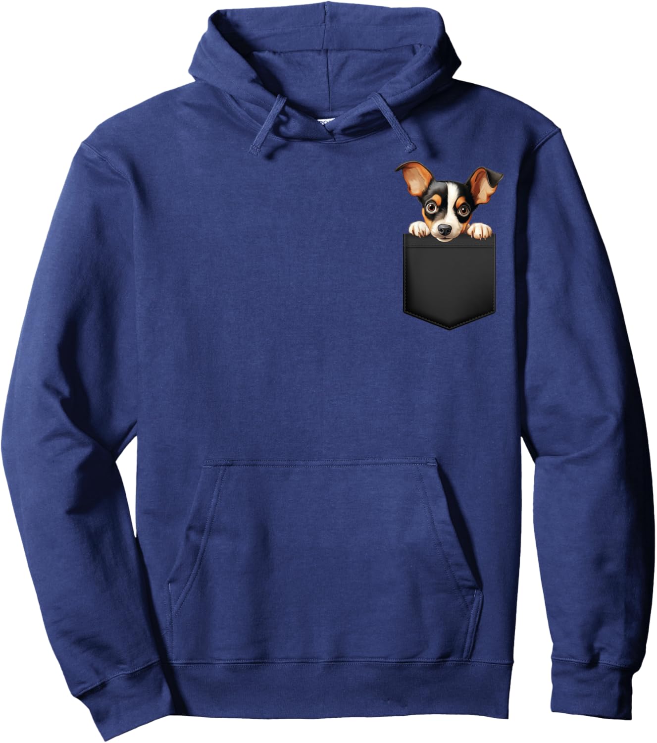 Funny Toy Fox Terrier Puppy Dog In Pocket Cute Pet Lover Hoodie - Hoodie | Navy