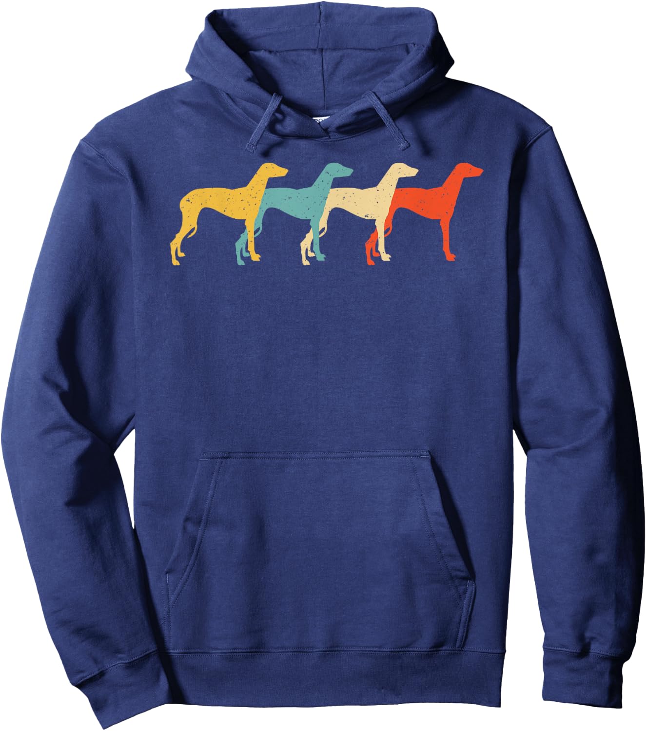 Greyhound Vintage Retro Dog Pet Racer Lover 60s 70s Gift Men Women Girls Kids Hoodie - Hoodie | Navy