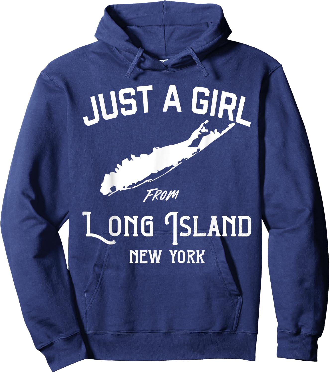 Long Island New York Souvenir , Girl, Wife Map Hoodie - Hoodie | Navy