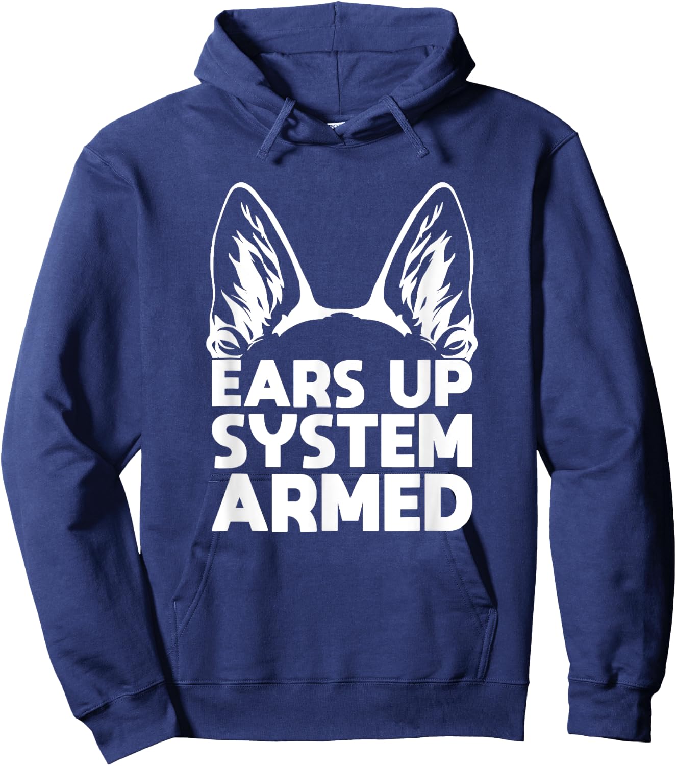 Ears Up System Armed German Shepherd Hoodie - Hoodie | Navy