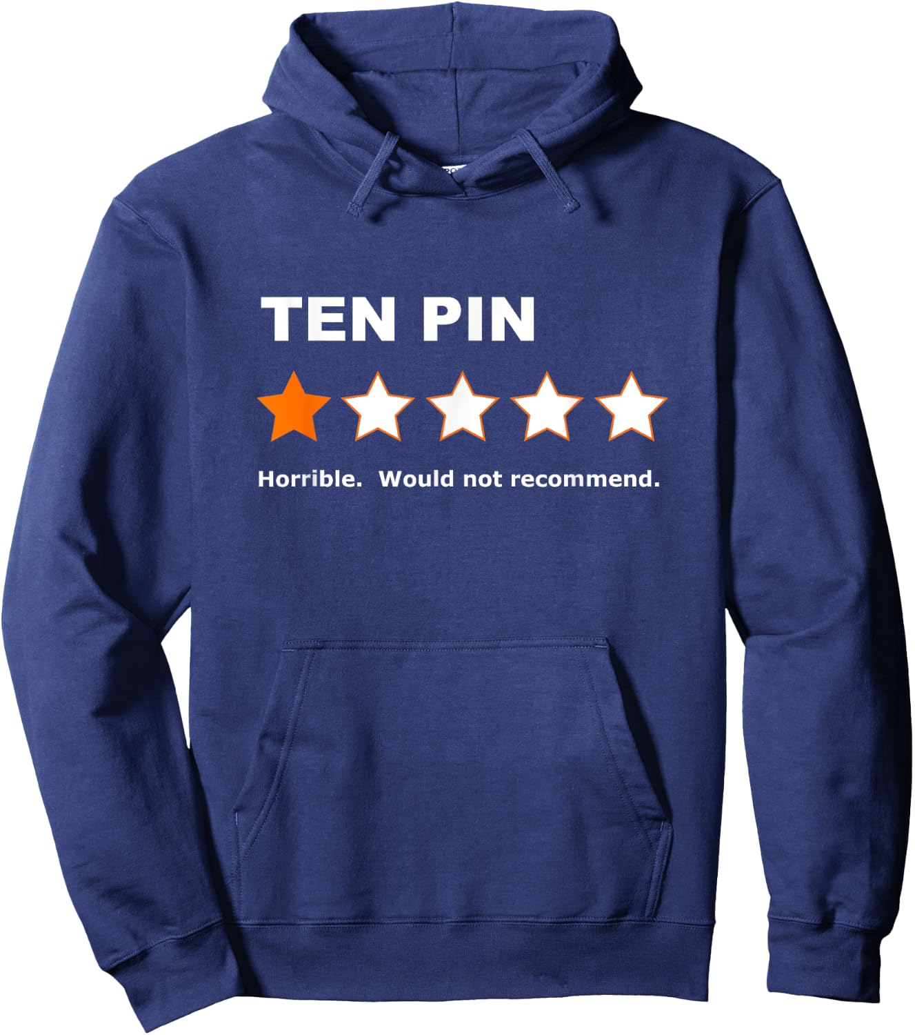 Ten Pin One Star Review Funny Bowling For Bowlers Women Hoodie - Hoodie | Navy