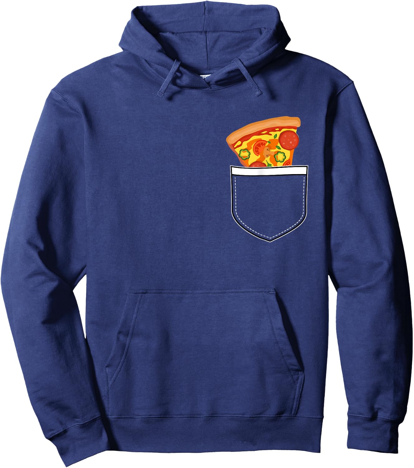 Funny Front Pocket with Pizza Slice Foodie Pizza Lover Gift Hoodie - Hoodie | Navy
