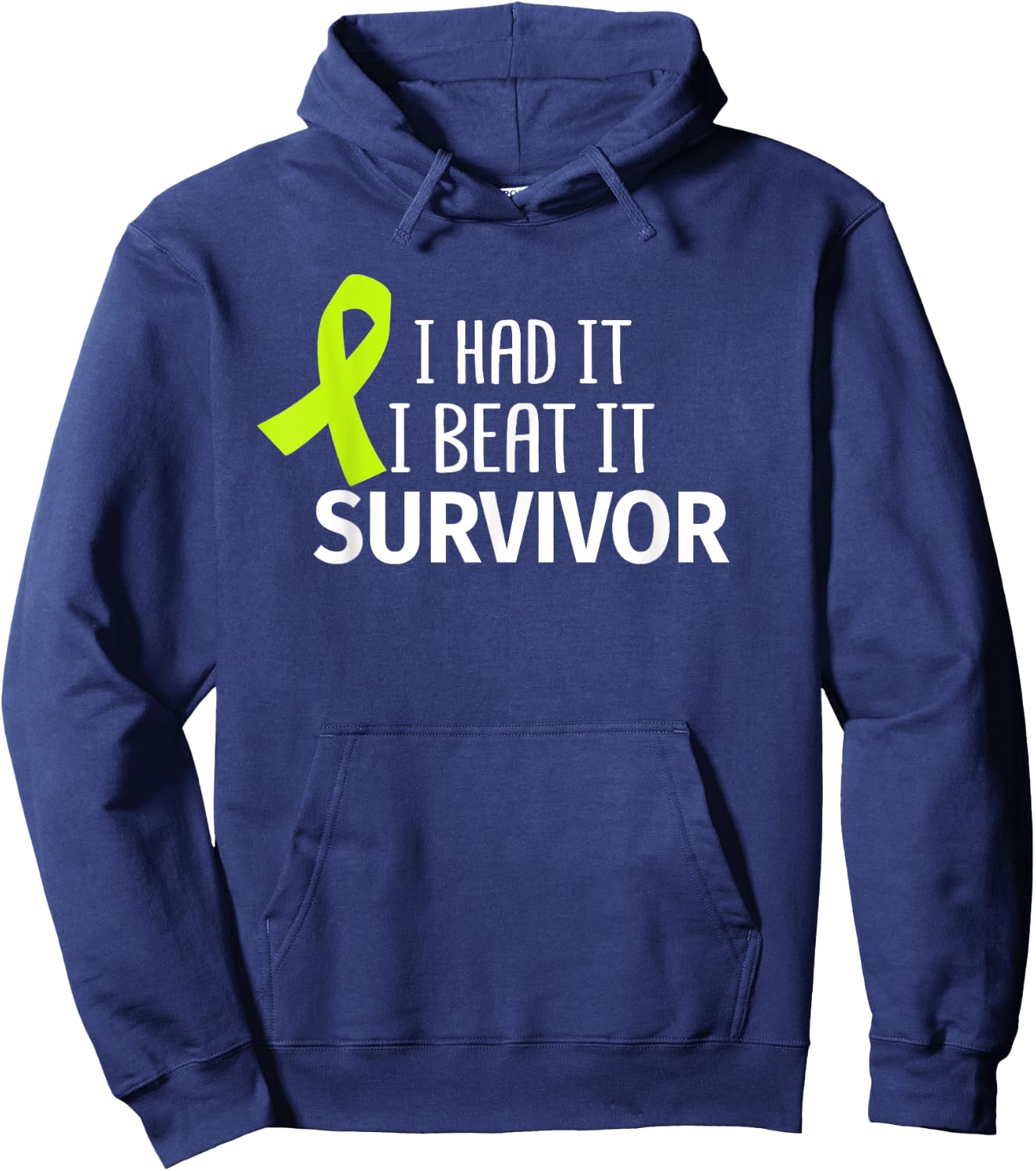 Lymphoma Cancer I Had It I Beat It Survivor Lime Ribbon Gift Hoodie - Hoodie | Navy