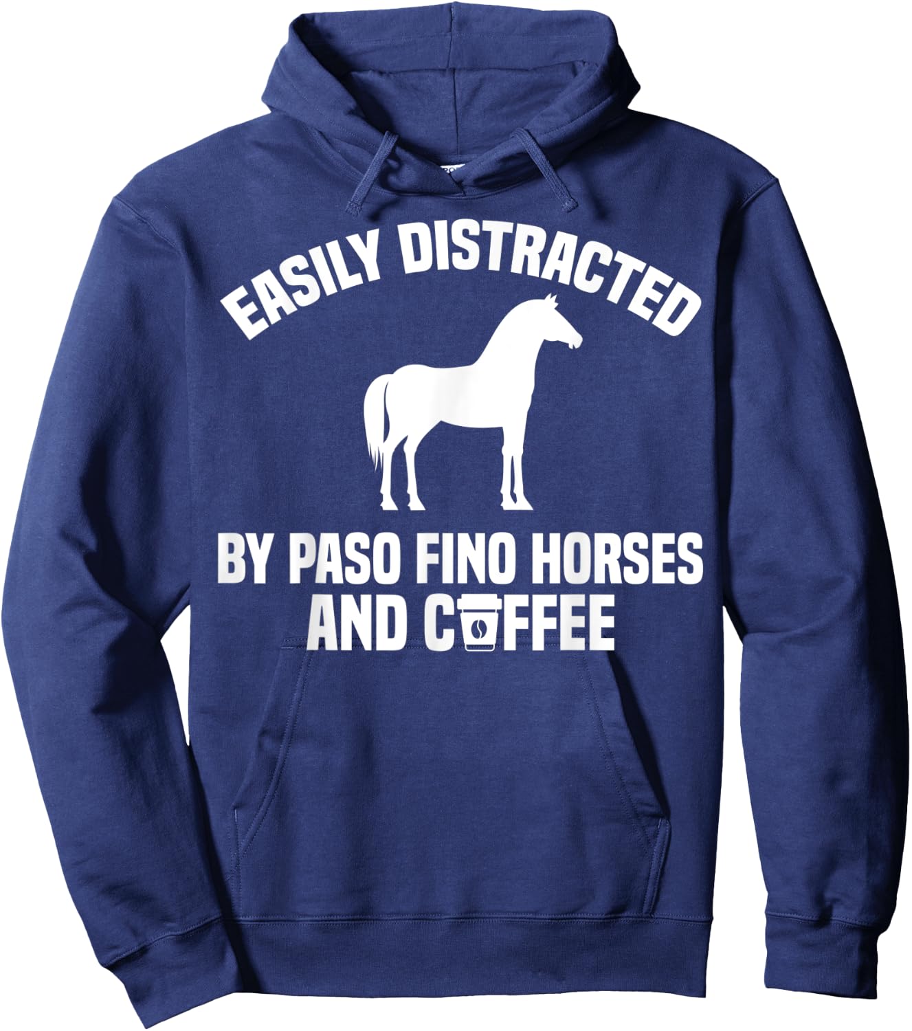 Paso Fino Coffee Apparel - Funny Cute Horse Lover Design Hoodie - Hoodie | Navy