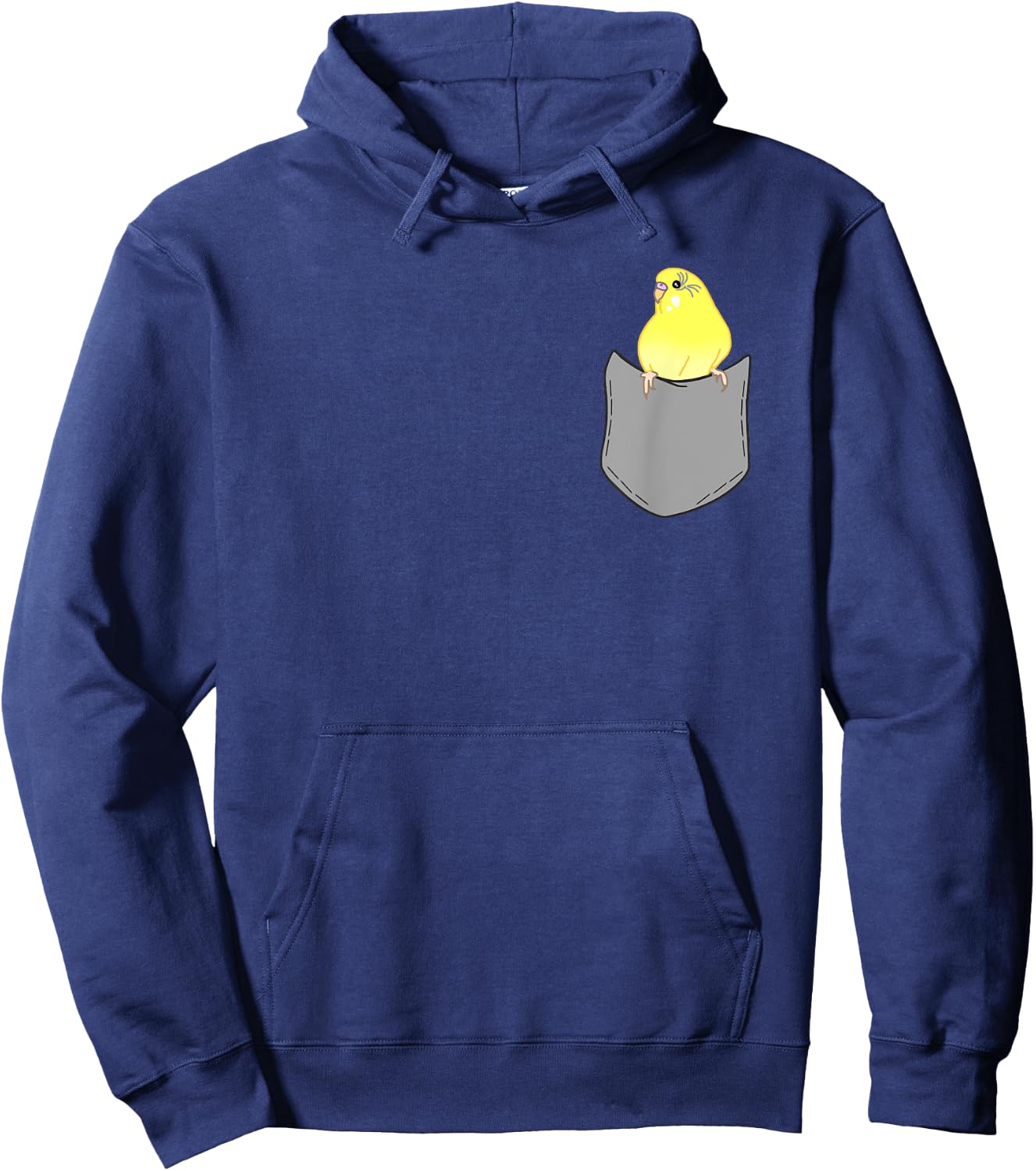 Fake Pocket Yellow Budgie Cute Yellow Budgerigar Birb memes Hoodie - Hoodie | Navy