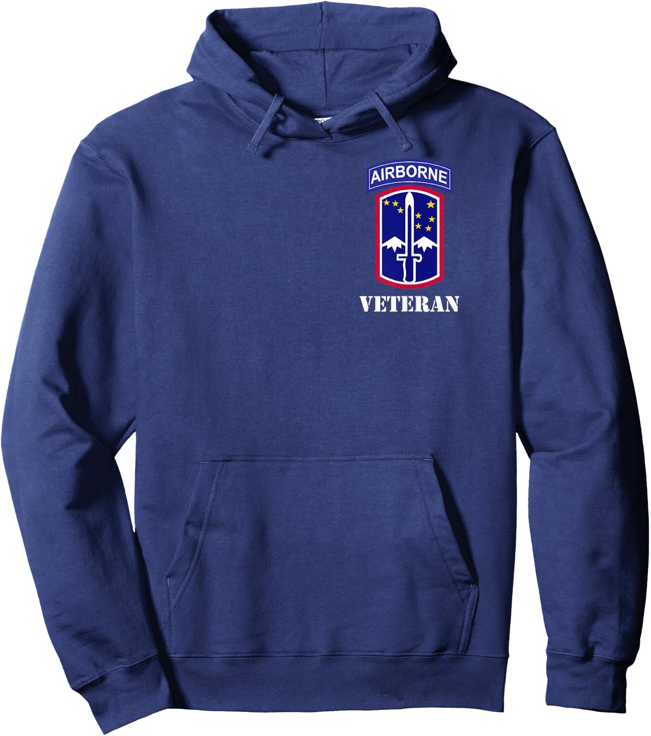 172nd Infantry Patch - Airborne Tab White Veteran chest Hoodie - Hoodie | Navy