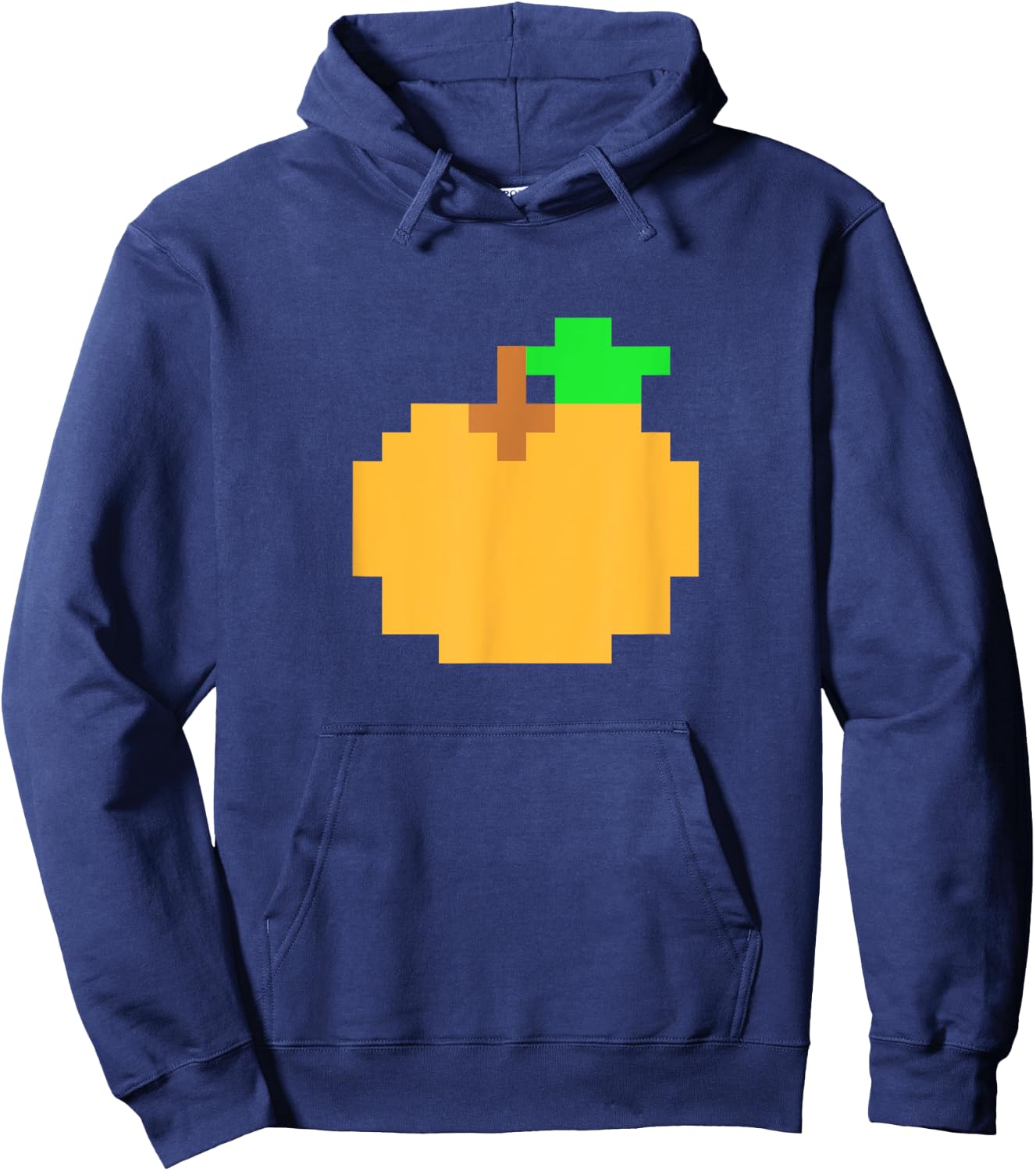 Orange Pixel 8-bit Arcade Video Game Matching Costume Team Hoodie - Hoodie | Navy