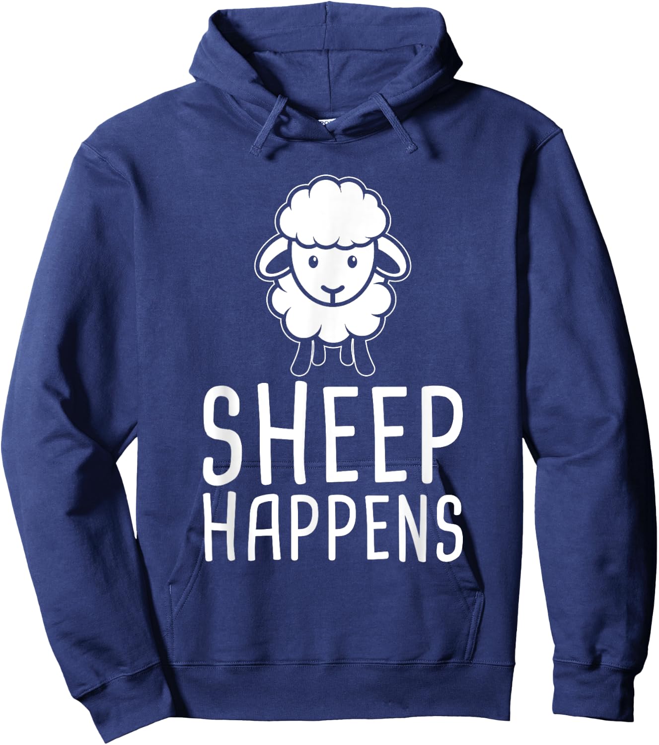 Sheep Happens Funny Farmer Sheep Lover Design Hoodie - Hoodie | Navy