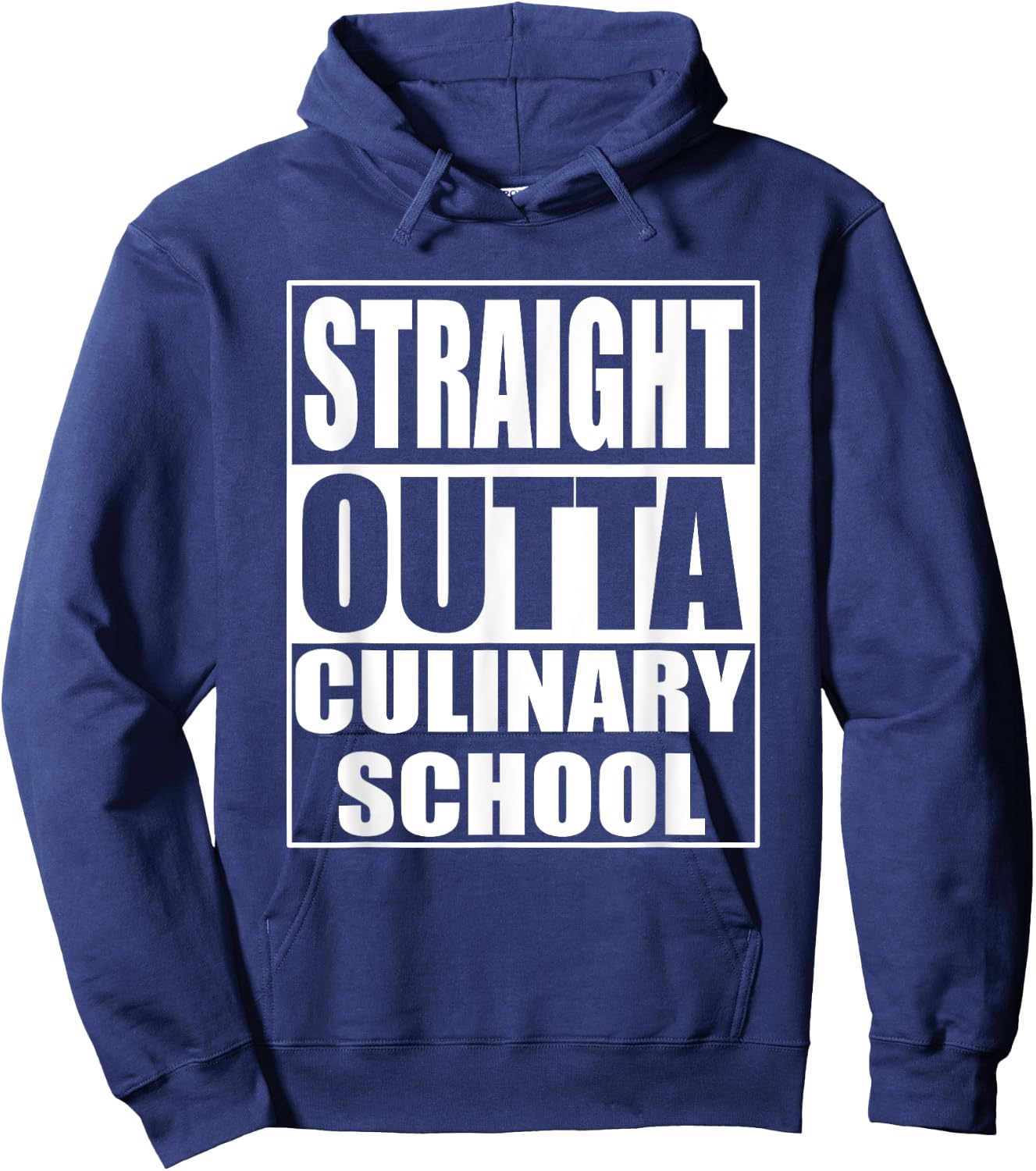 Funny Straight Outta Culinary School Graduation Gift Hoodie - Hoodie | Navy