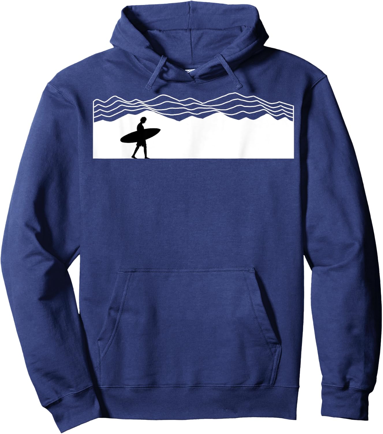Surfer Boarding Beach Surfboard Summer Wave SurfBoarder Women Kids Hoodie - Hoodie | Navy