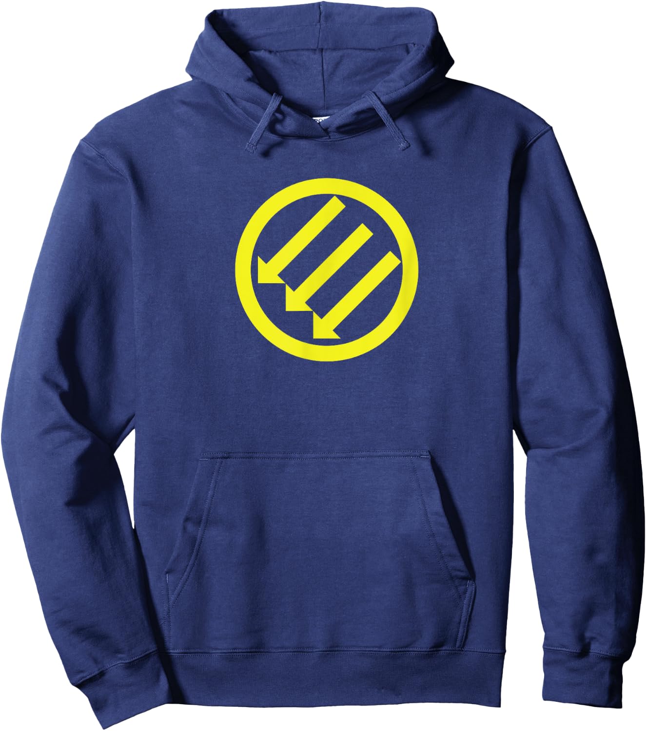 Yellow Three Arrows Iron Front Hoodie - Hoodie | Navy