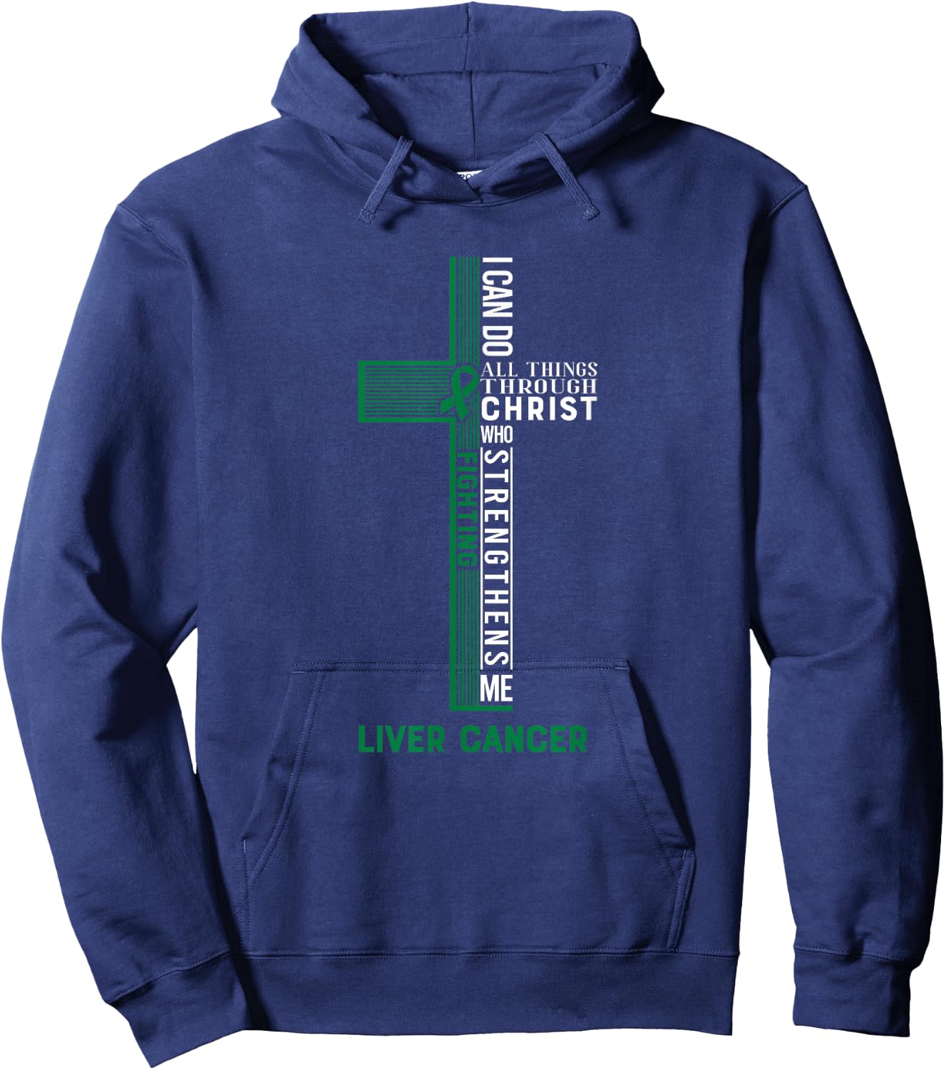 Liver Cancer Fight Cancer Ribbon Hoodie - Hoodie | Navy