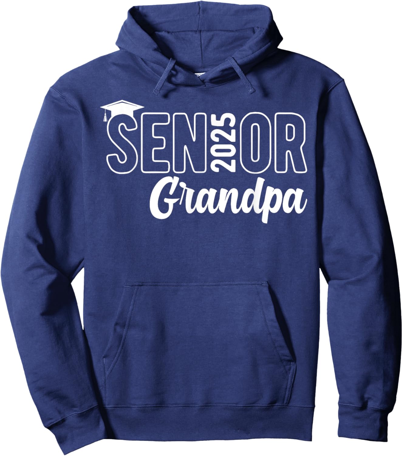 Proud Senior Grandpa 2025 Class Of 2025 Father's Day Hoodie - Hoodie | Navy