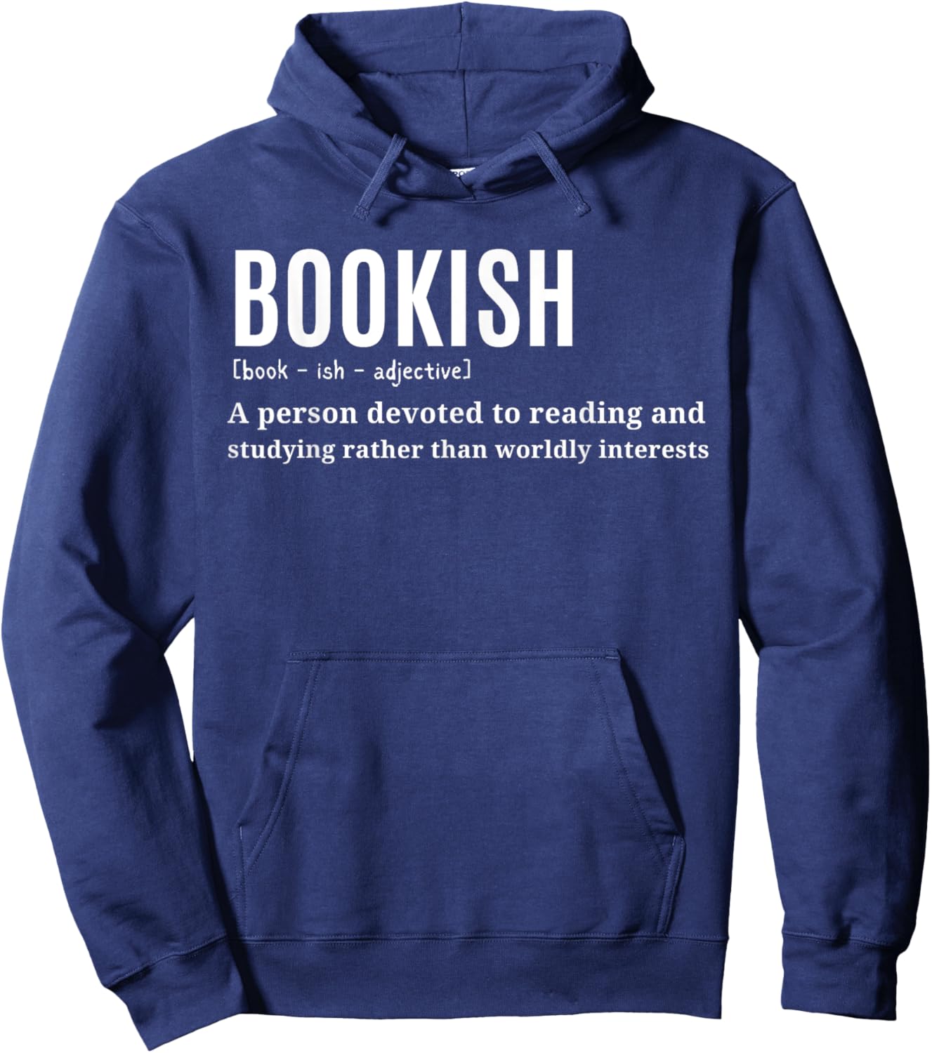 Bookish Definition Hilarious Bookworm Book Lover - Funny Reading Bookworm - -Adults - Black - Small - Short Sleeve Hoodie - Hoodie | Navy