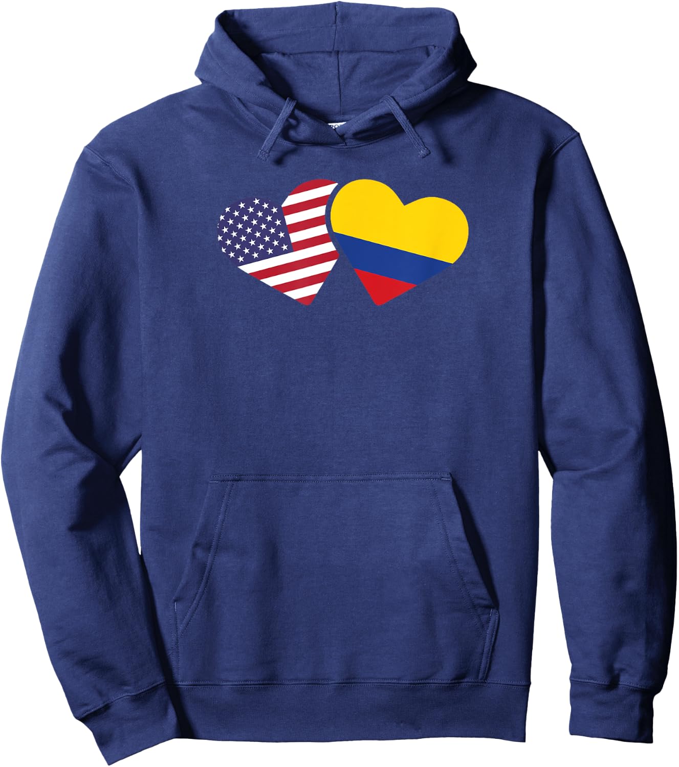 USA Colombia Flag Heart T Shirt Colombian American Love Gift Hoodie - Hoodie | Navy