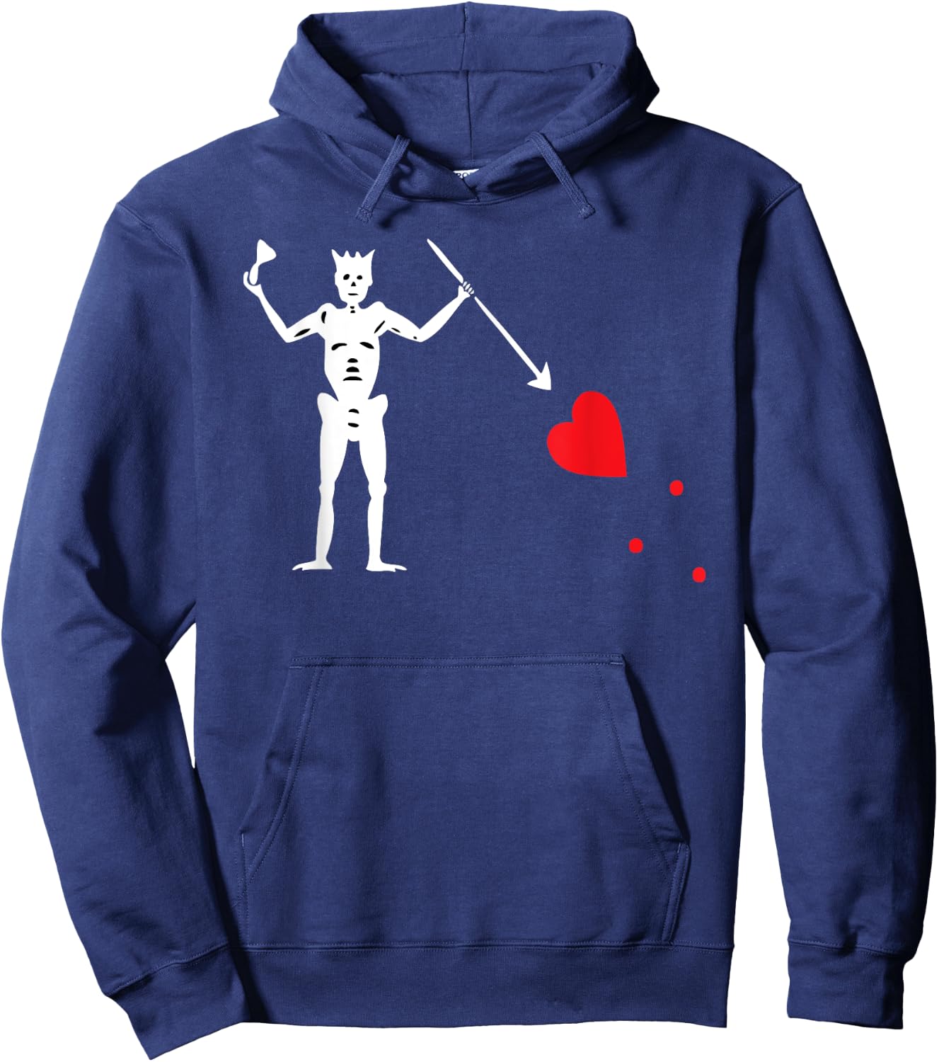 Teerific Teez: PIRATE FLAG (BLACK BEARD) Hoodie - Hoodie | Navy