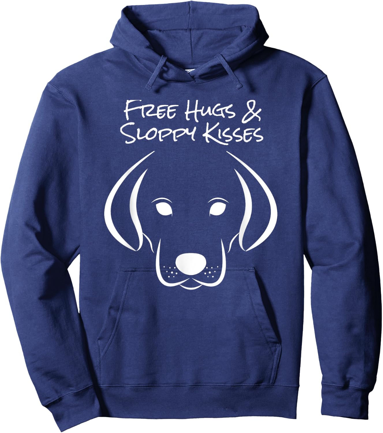 Free Hugs and Sloppy Kisses Dog Lovers Hoodie - Hoodie | Navy