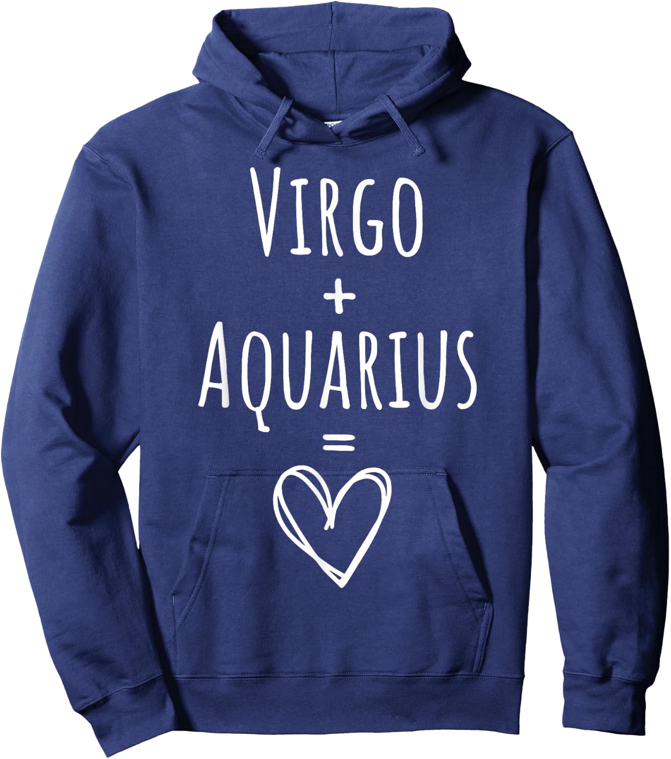 Virgo and Aquarius Couple Matching Zodiac Sign Hoodie - Hoodie | Navy