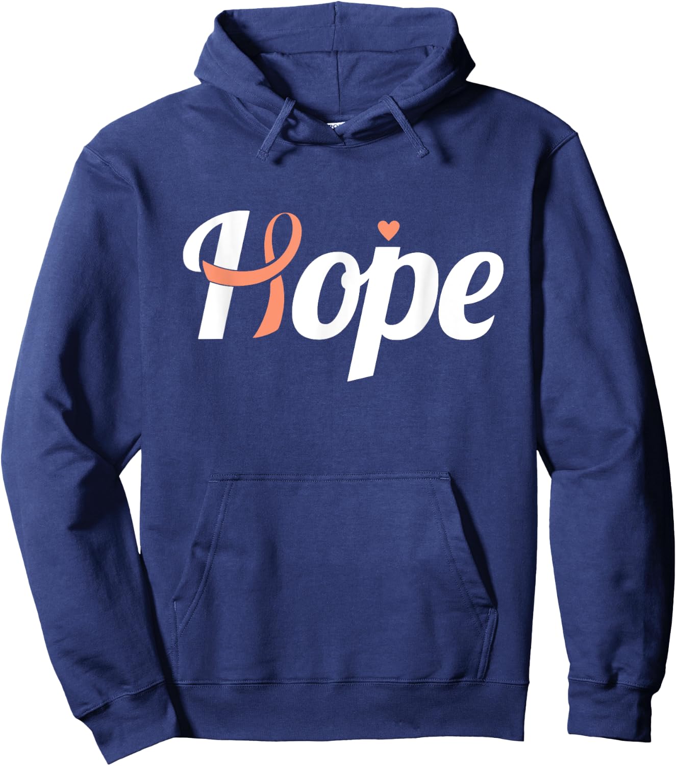 Endometrial Cancer Hope Uterine Cancer Ribbon Awareness Hoodie - Hoodie | Navy