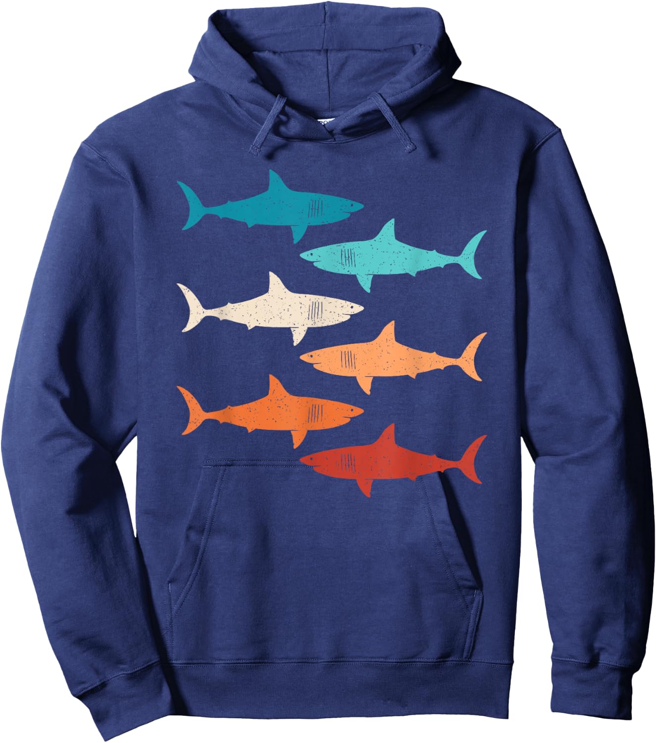 Shark Lover Ocean Animal Retro Marine Biology Men Women Hoodie - Hoodie | Navy