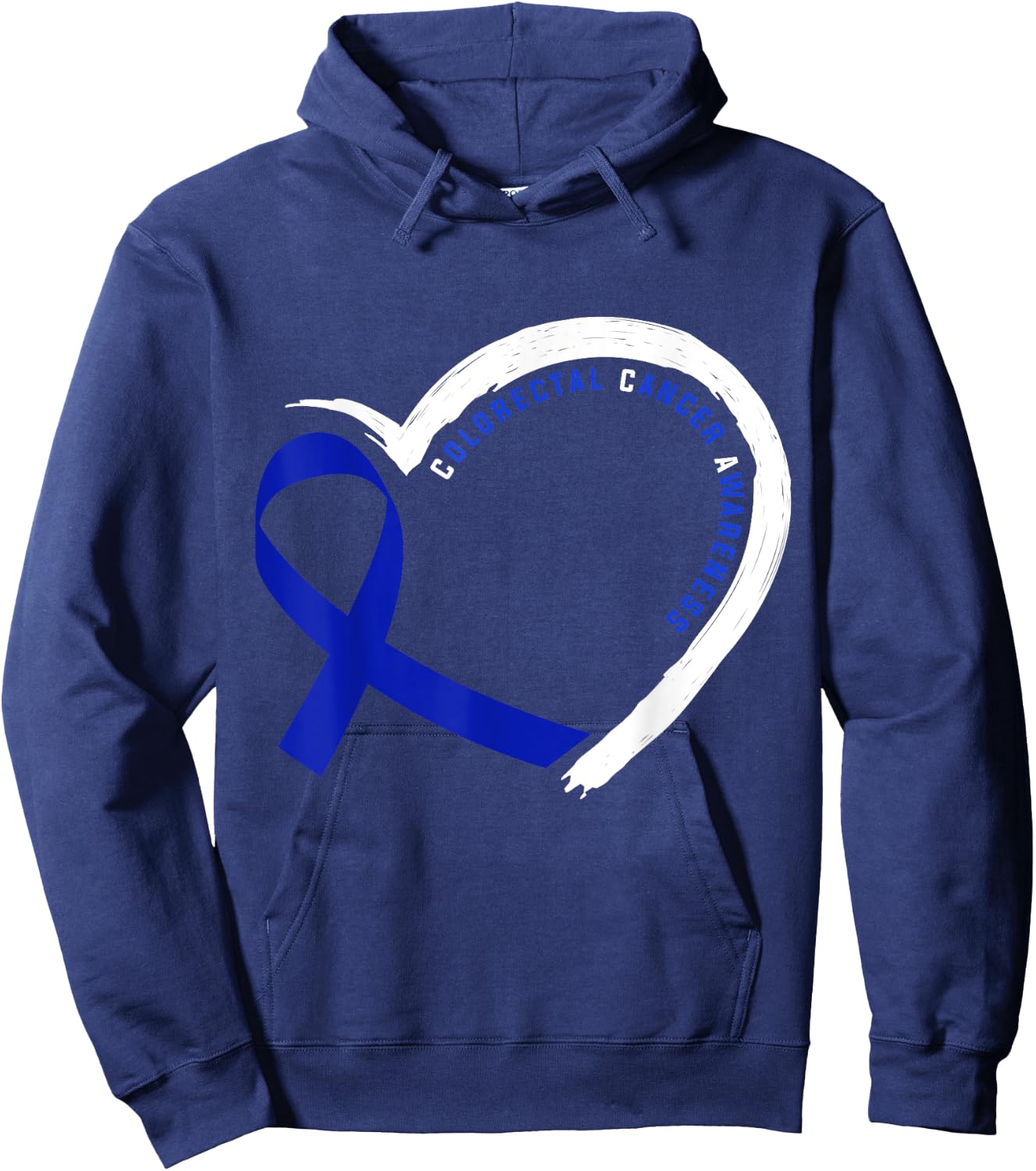 Colorectal Cancer Awareness Gift -Adults Cancer Awareness Black Small Classic Fit Short Sleeve Hoodie - Hoodie | Navy