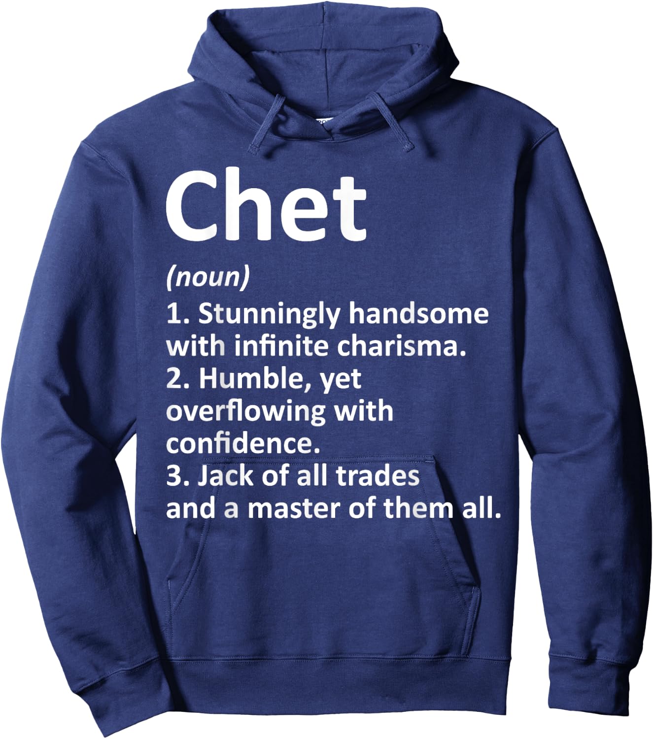 CHET Definition Personalized Name Funny Birthday Gift Hoodie - Hoodie | Navy