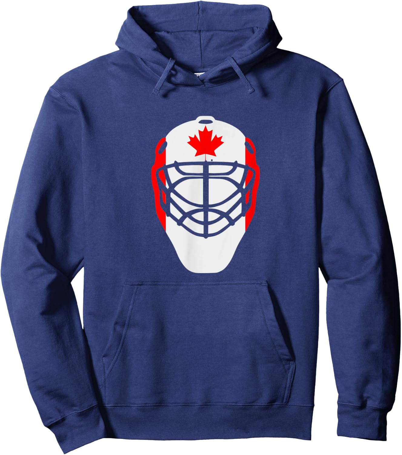 Men Novelty Ice Hockey Goalie Mask Canada Flag Style Hoodie - Hoodie | Navy
