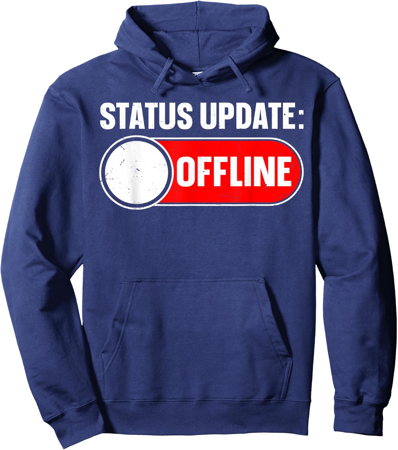 Status Update: Offline Quote for a Social Media Technophobe Hoodie - Hoodie | Navy
