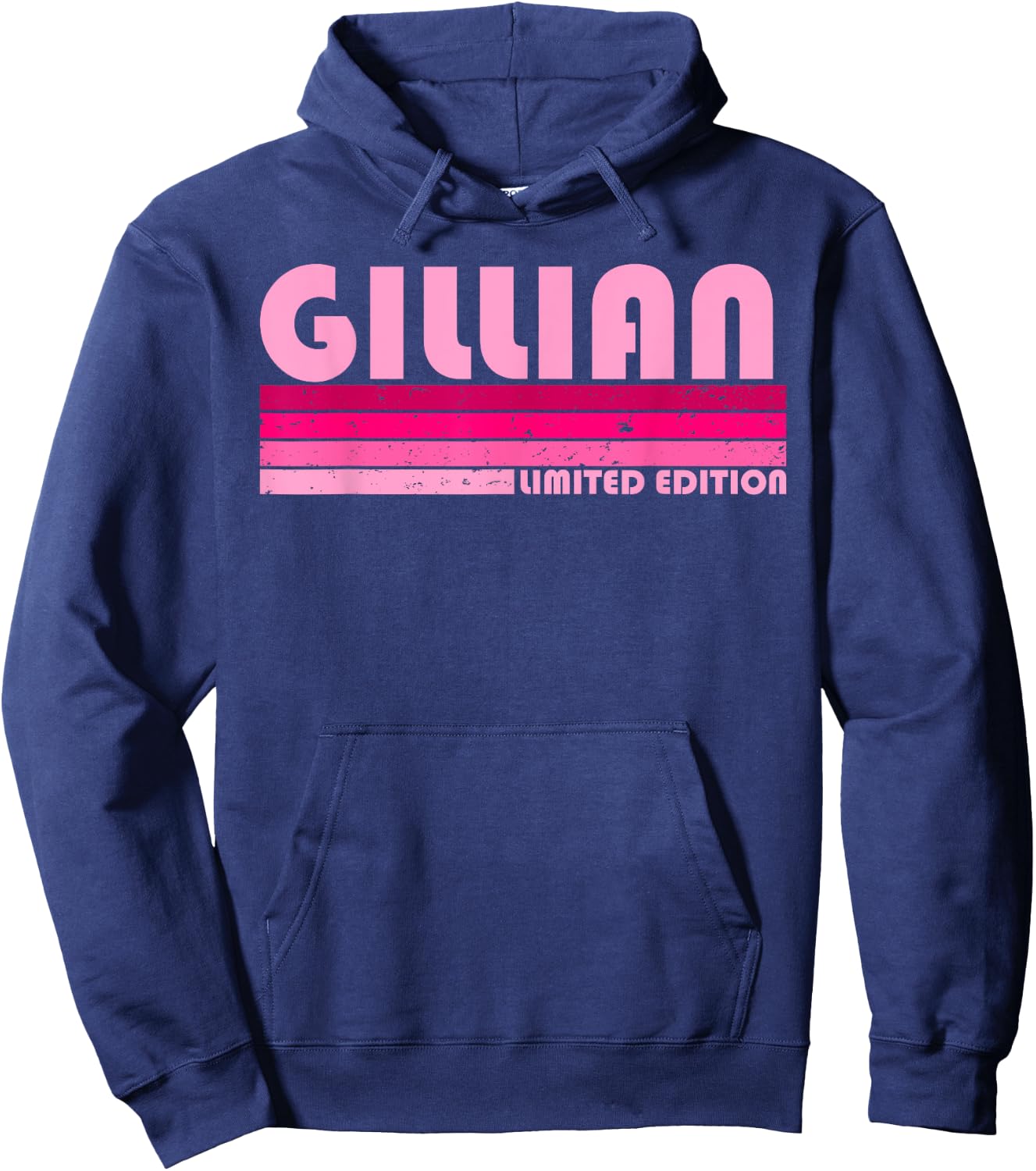 GILLIAN Name Personalized Retro Vintage 80s 90s Birthday Hoodie - Hoodie | Navy