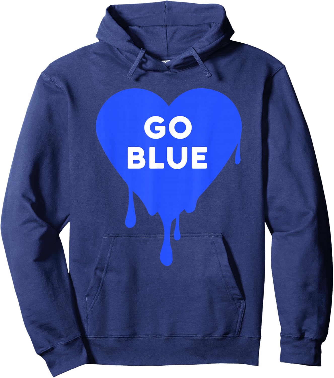 Go Blue - Blue team, Color War, Camp, Dripping Heart, cute Hoodie - Hoodie | Navy