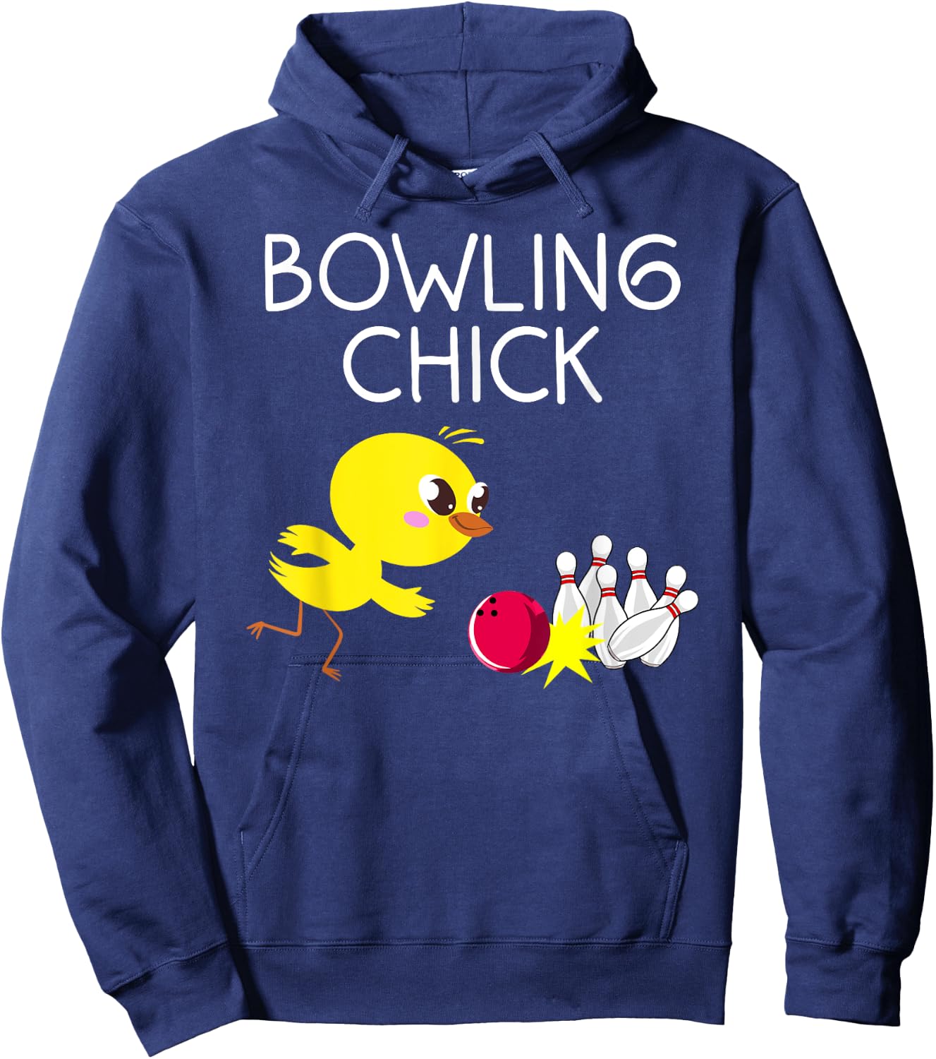 Funny Bowling Gift Women Cute Bowling Chick Sports Athlete Hoodie - Hoodie | Navy
