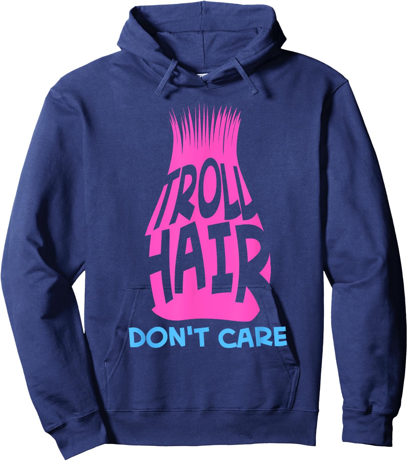 Funny Troll Hair Don't Care Gift Kids Toddlers Boys Girls Hoodie - Hoodie | Navy