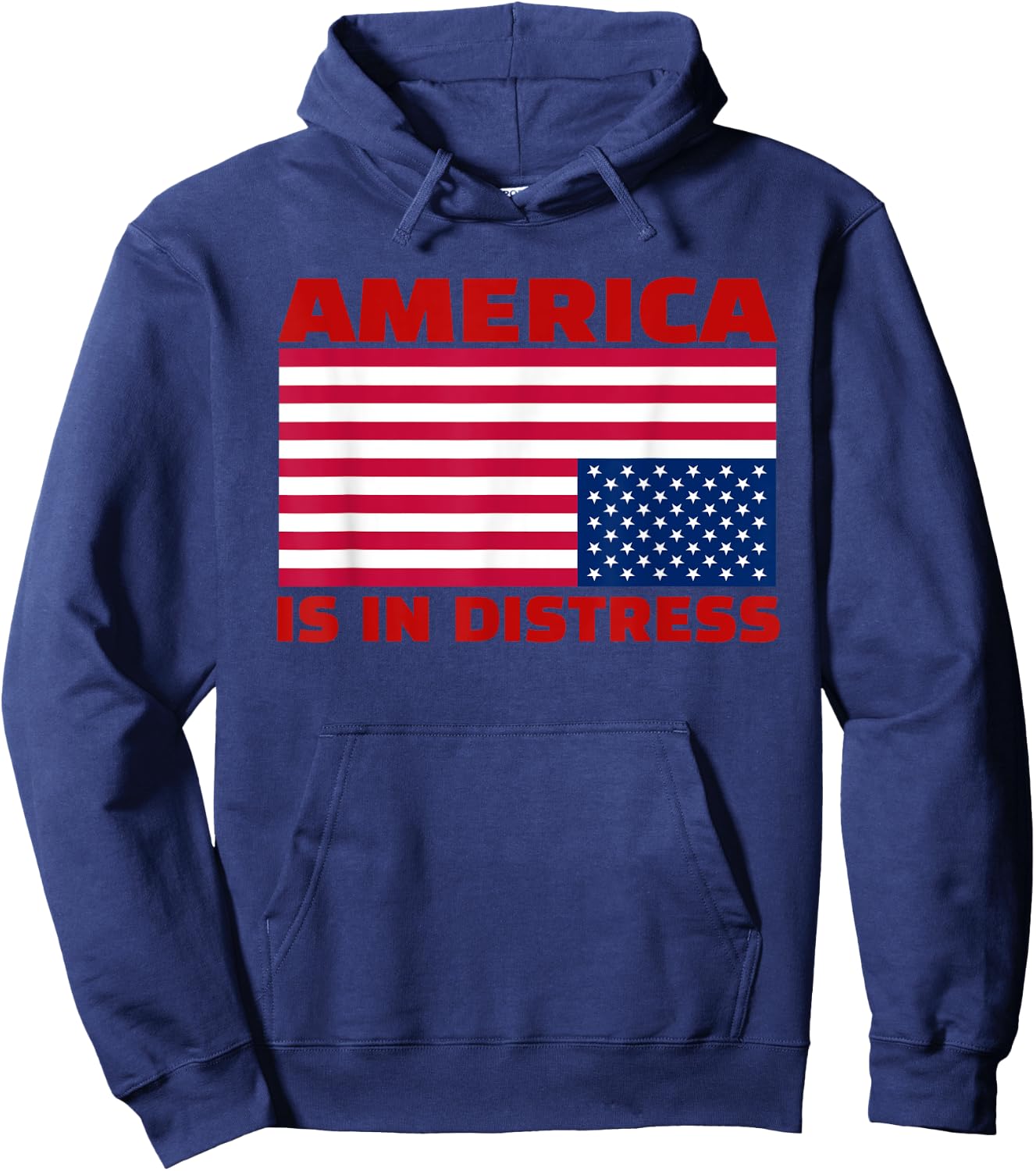 America is in distress.Upside down American Flag Hoodie - Hoodie | Navy