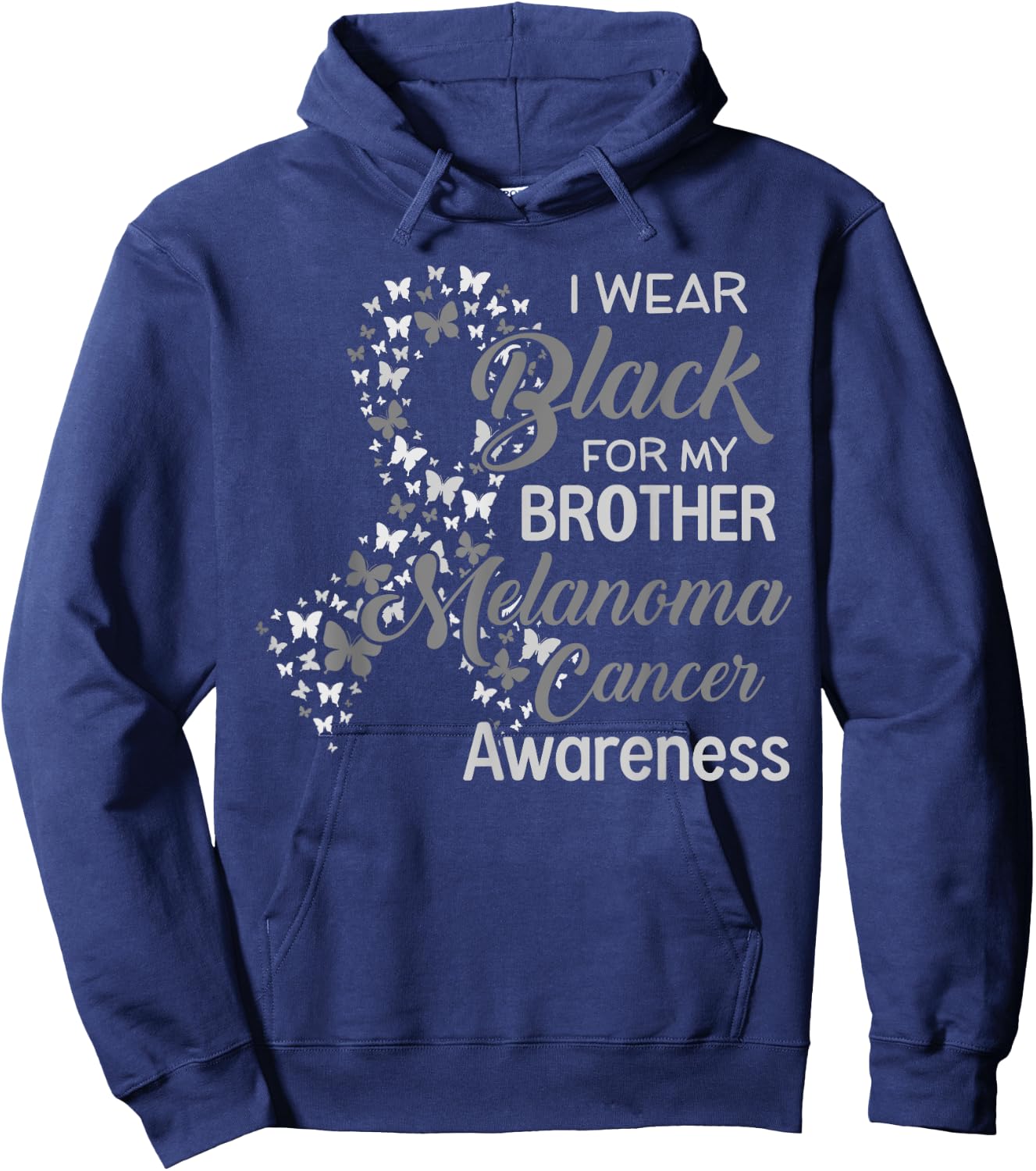 I wear Black for my Brother Melanoma Cancer Awareness Hoodie - Hoodie | Navy