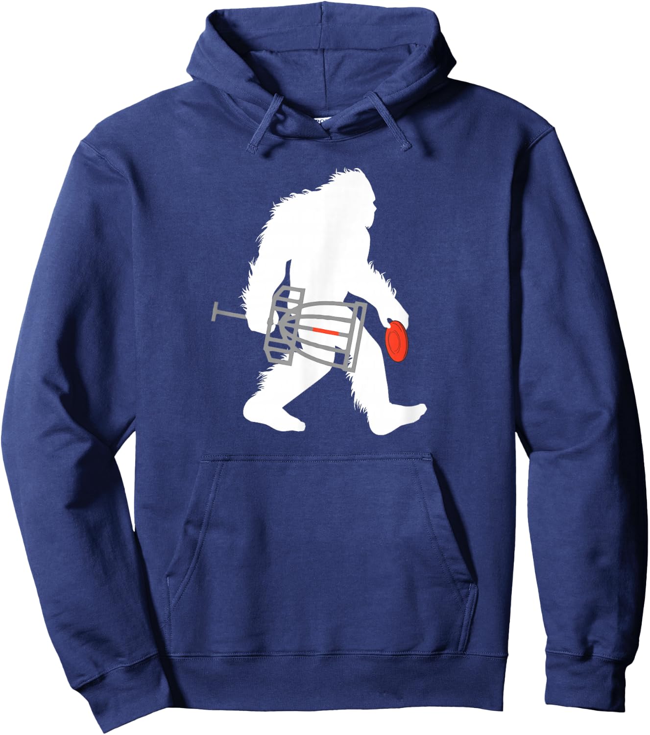 Bigfoot Disc Golf Cryptid Sasquatch Disc Golfer Hoodie - Hoodie | Navy