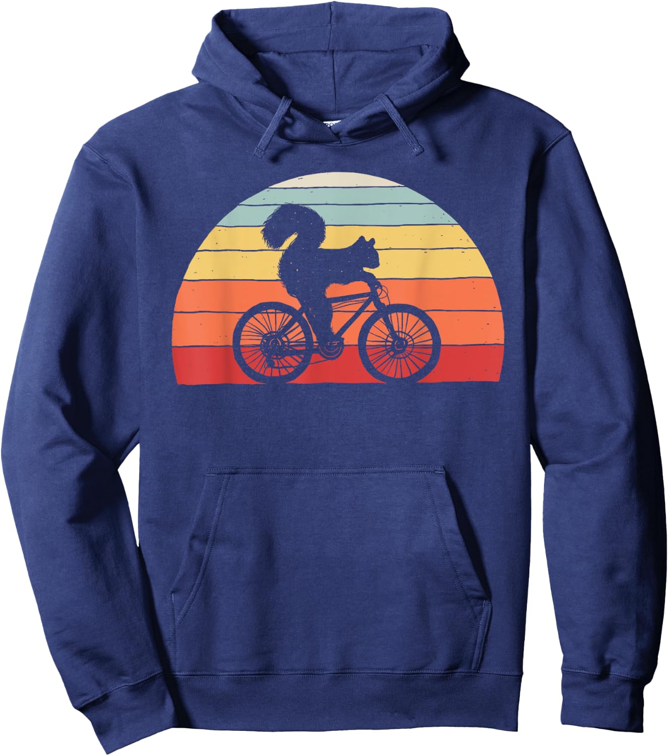 Vintage Retro Squirrel Riding A Bicycle Bike Squirrel Hoodie - Hoodie | Navy