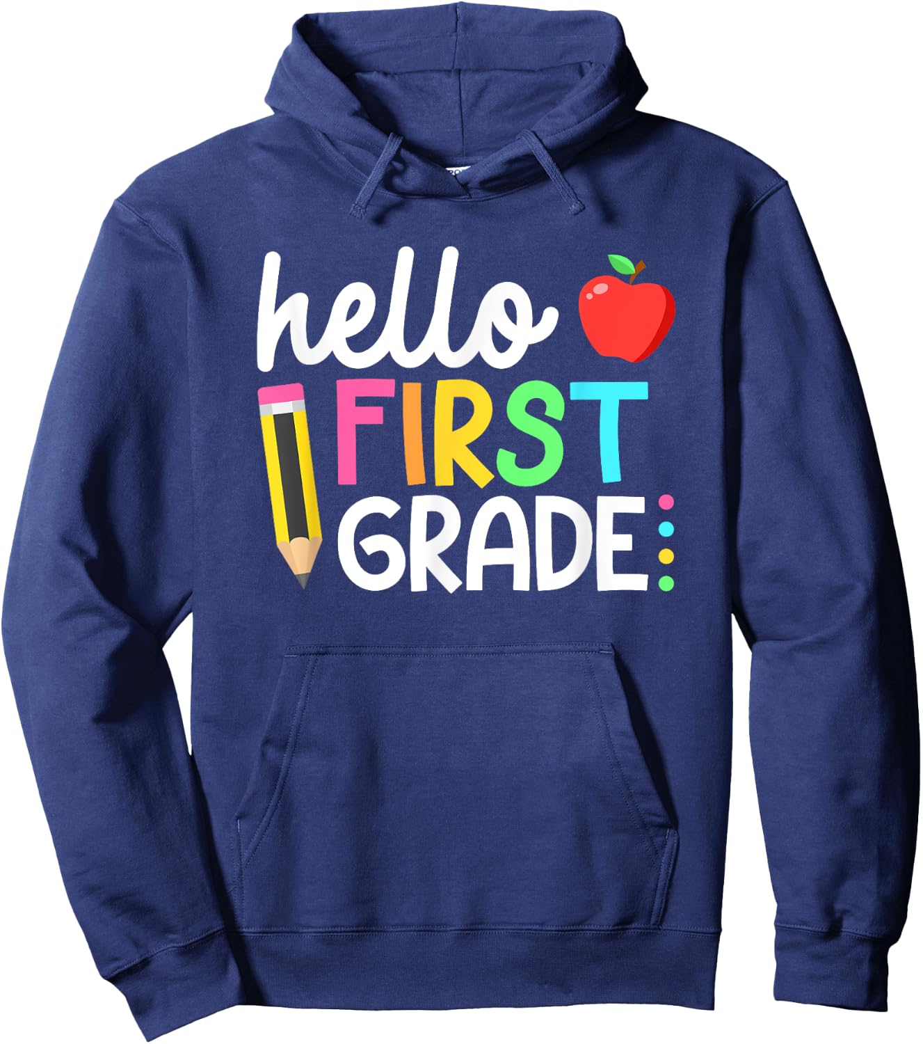 Hello First Grade Team 1st Grade Back to School Teacher Kids Hoodie - Hoodie | Navy